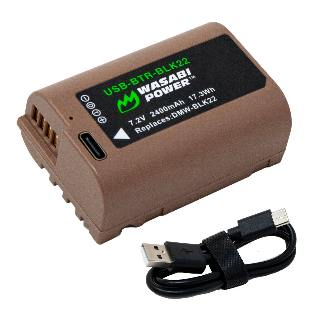 Wasabi Power DMW-BLK22 Battery (USB-C Charging)