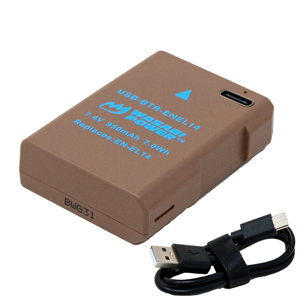 Wasabi Power EN-EL14 Battery (USB-C Charging)