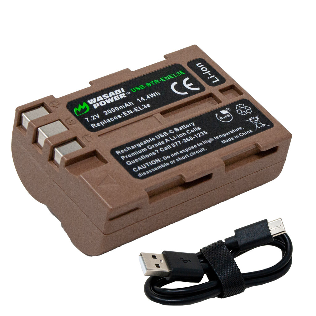 Wasabi Power EN-EL3e Battery (USB-C Charging)