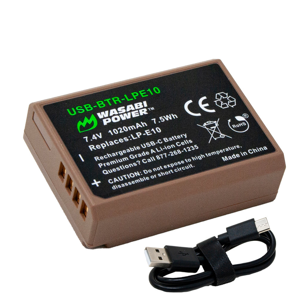 Wasabi Power LP-E10 Battery (USB-C Charging)