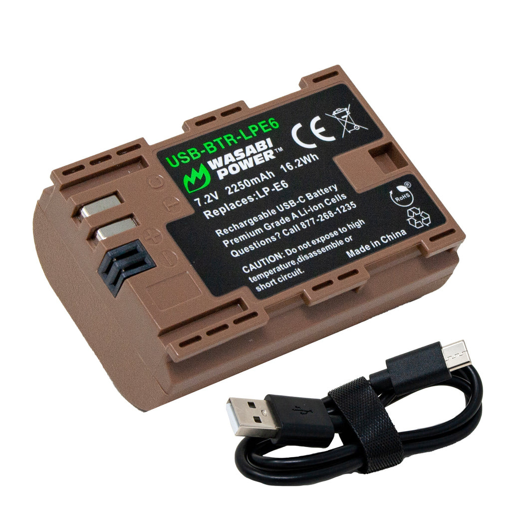 Wasabi Power LP-E6 Canon Battery (USB-C Charging)
