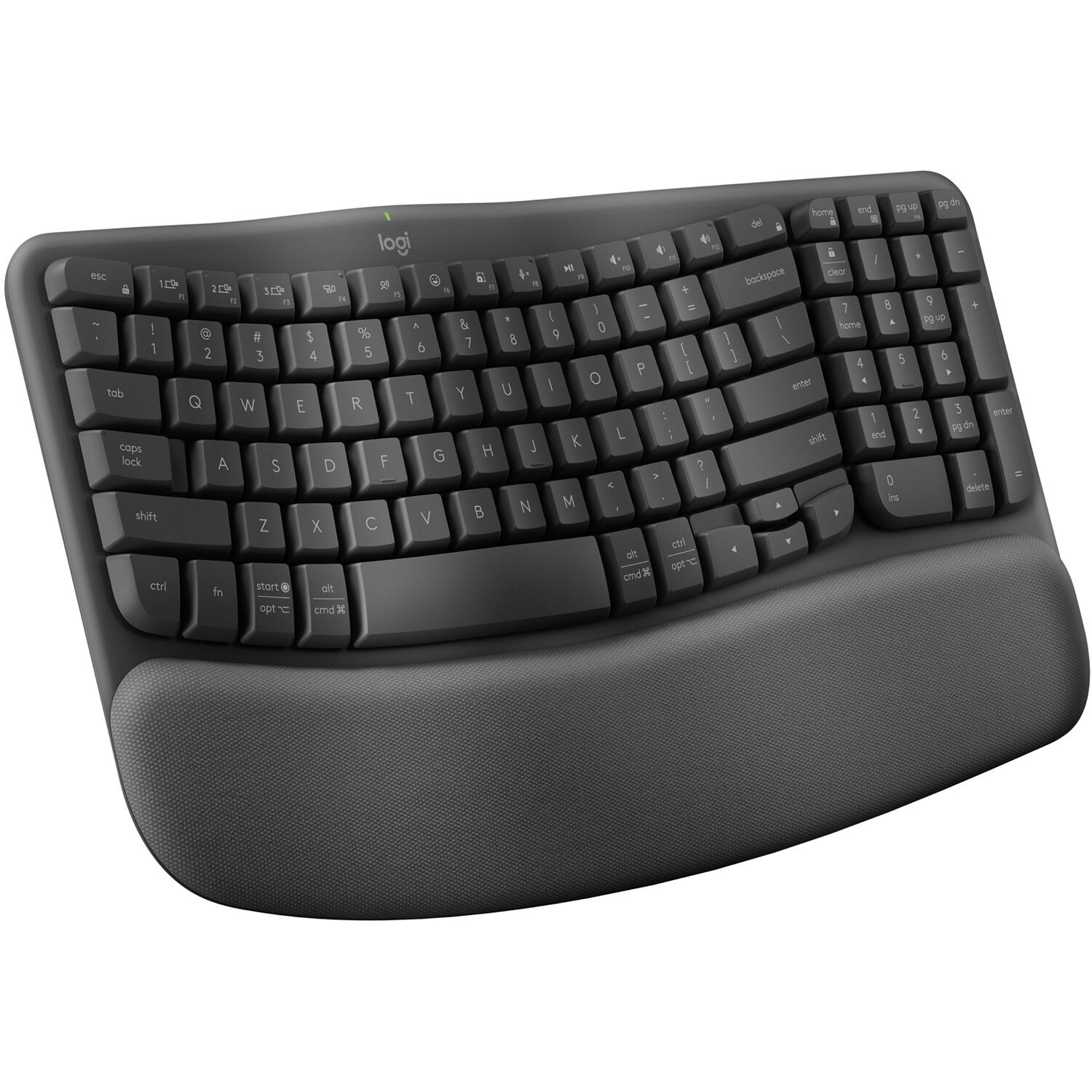 Logitech Wave Keys Wireless Ergonomic Keyboard (Graphite)