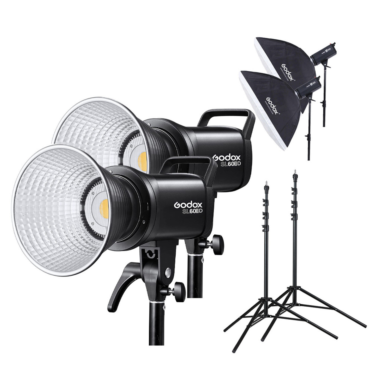 Godox SL-60IID LED Video Light Kit with Stand & Softbox Dual Kit