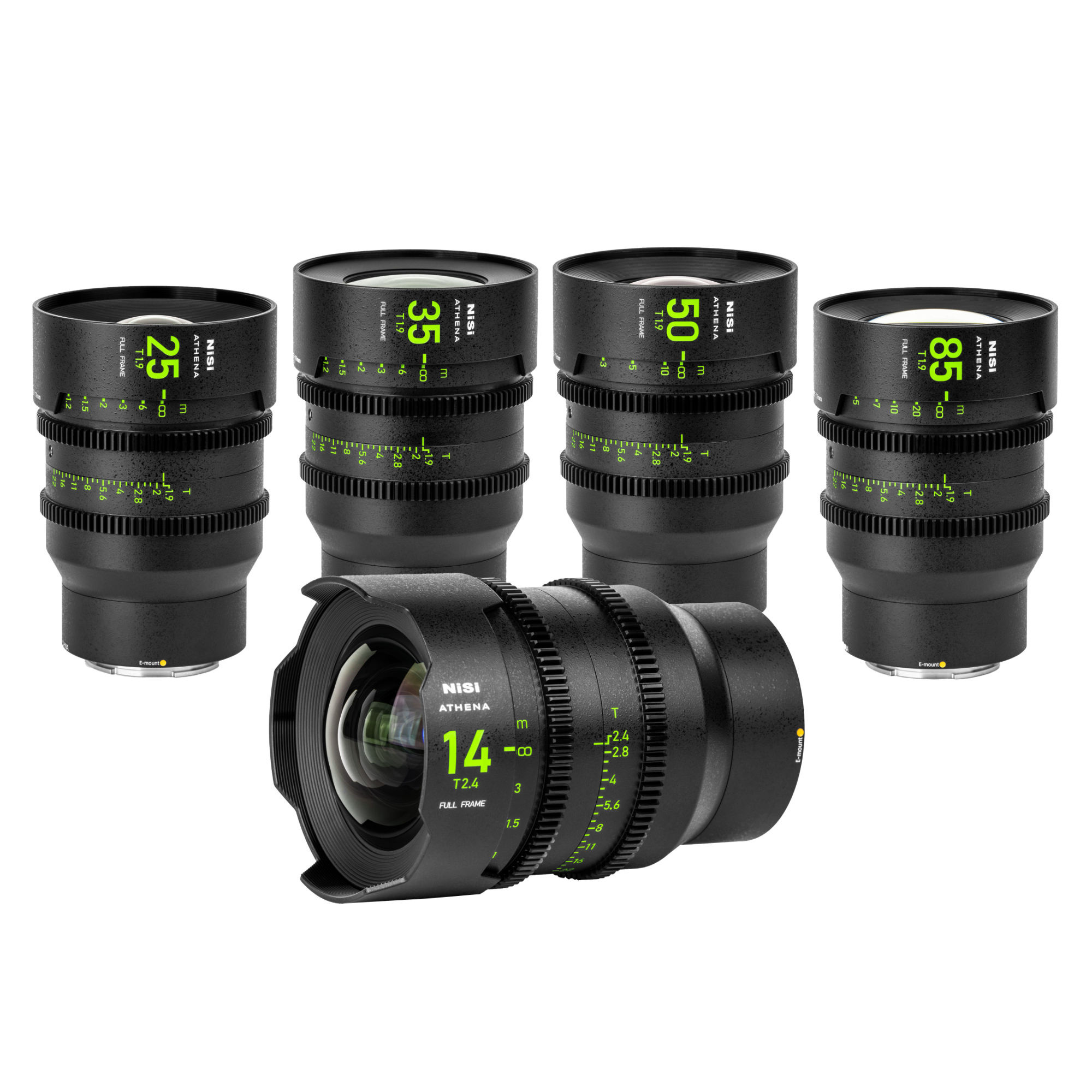 NiSi ATHENA PRIME T2.4/1.9 Full-Frame 5-Lens Kit (E Mount, No Drop-In Filters)