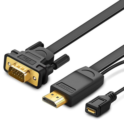 Ugreen UG-30449 HDMI to VGA Converter Cable (1.5m, Black)