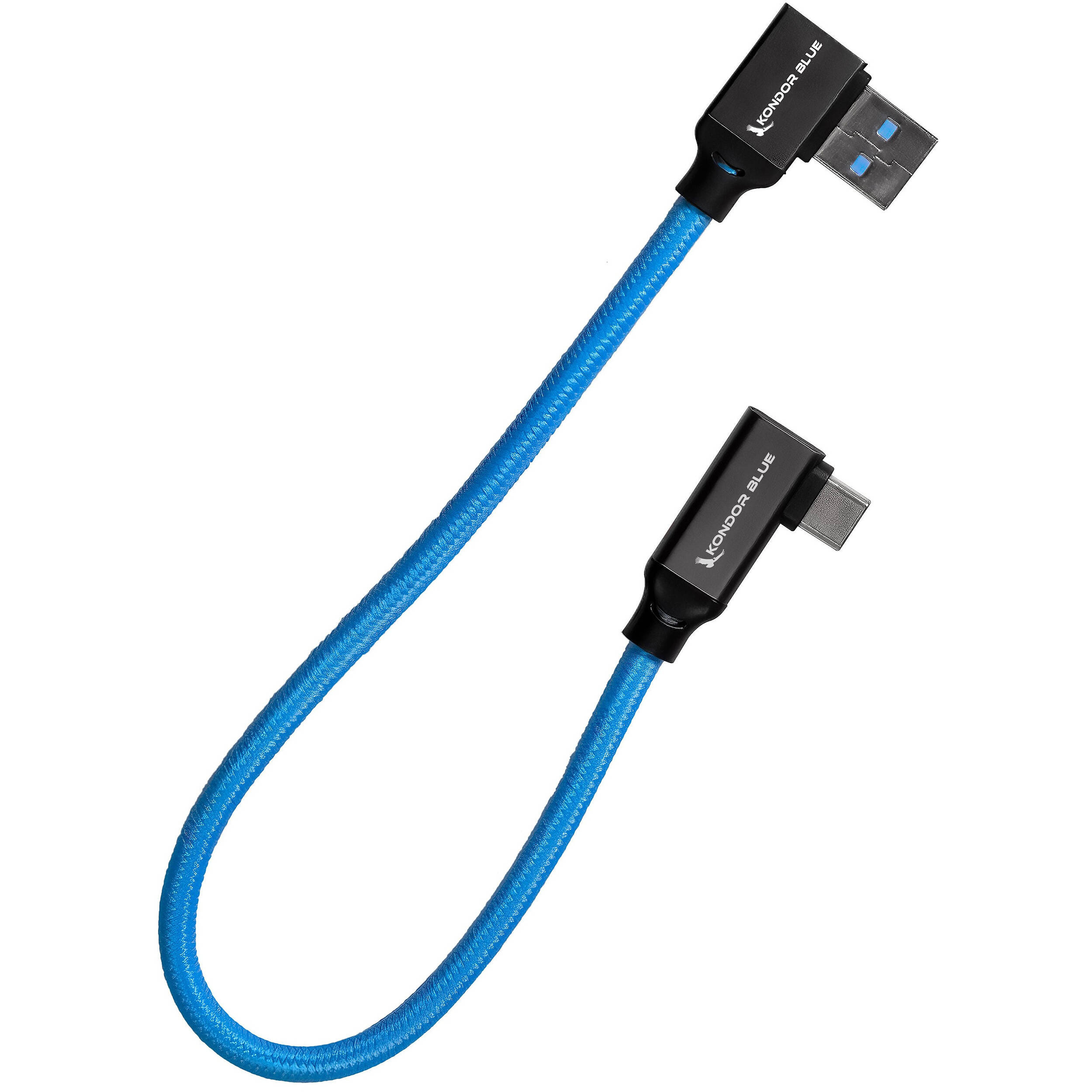 Kondor Blue 30cm USB-C to USB-A Right Angle Cable (Blue)