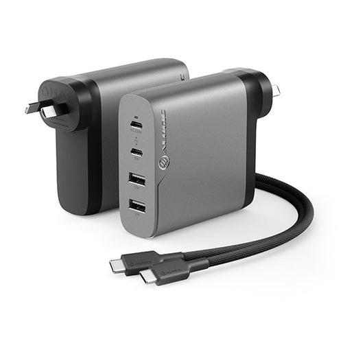Alogic 100W Rapid Power 4-Port USB PD GaN Charger (Space Grey)
