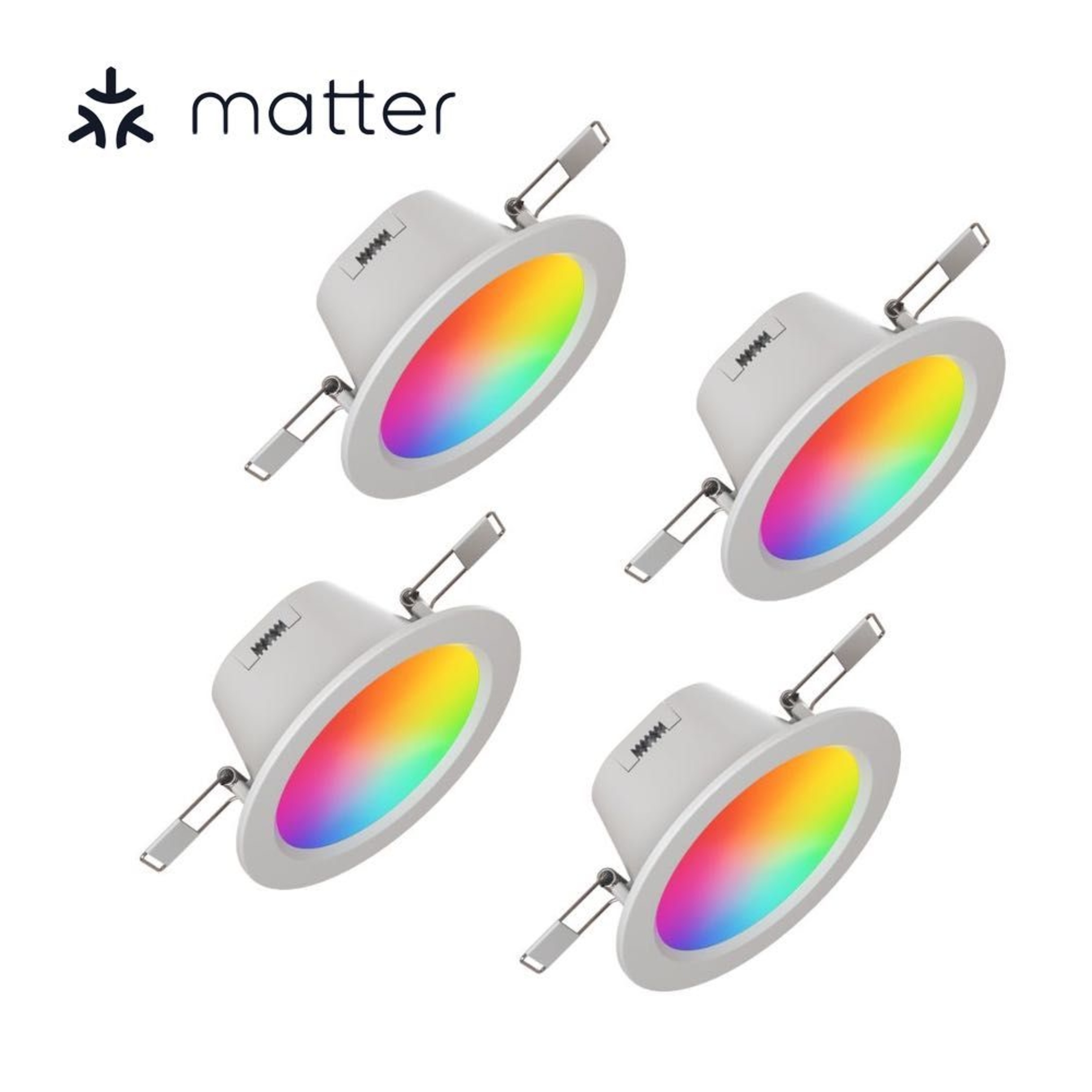 Nanoleaf Essentials Colour Smart LED Downlight (Matter Compatible, 4 Pack)