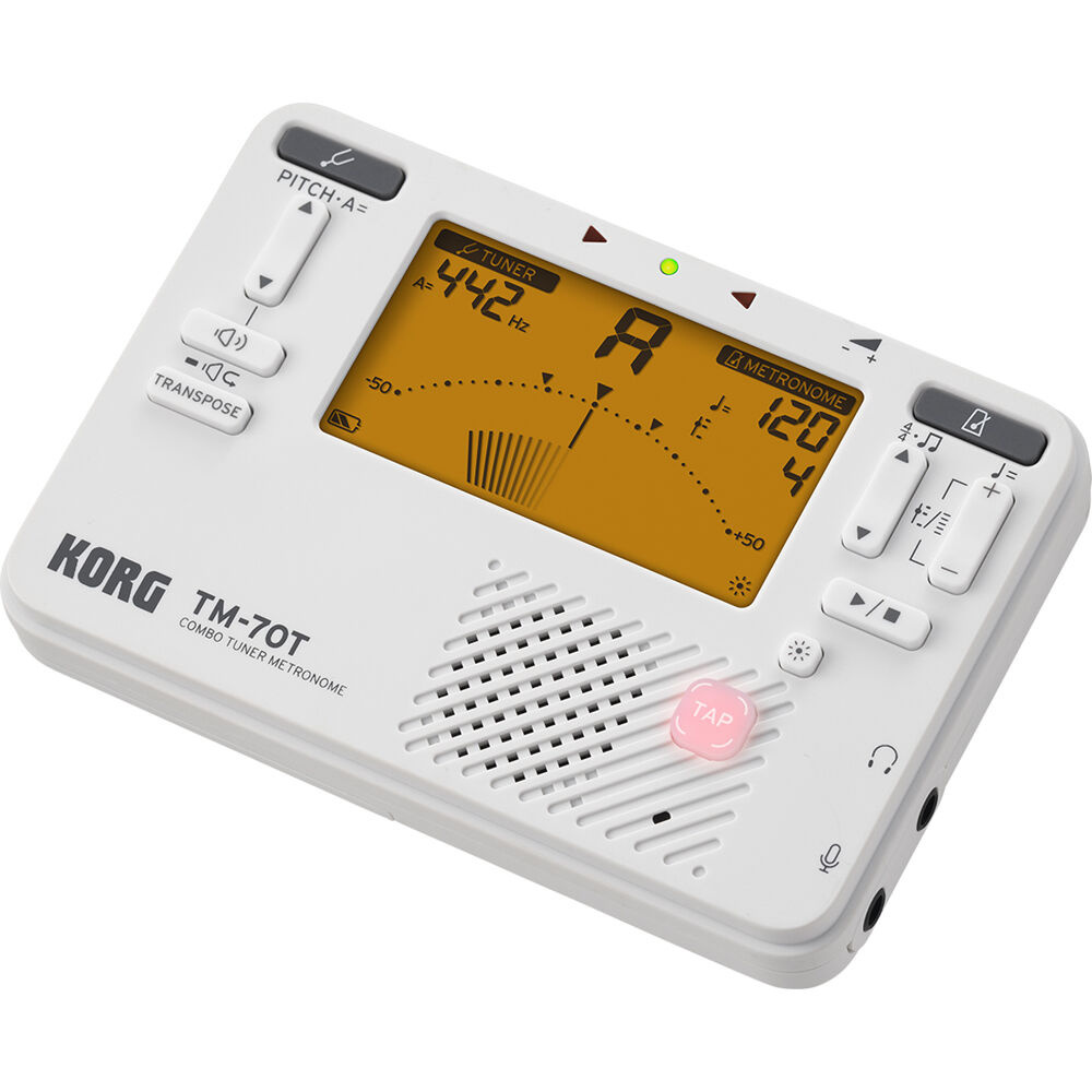 Korg TM-70T Handheld Tuner and Metronome (White)