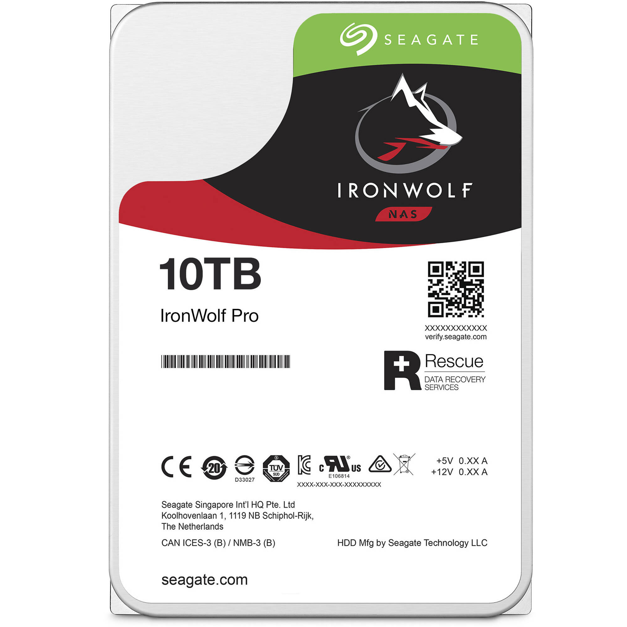 Seagate 10TB IronWolf Pro 7200 rpm SATA III 3.5" Internal NAS HDD (CMR)