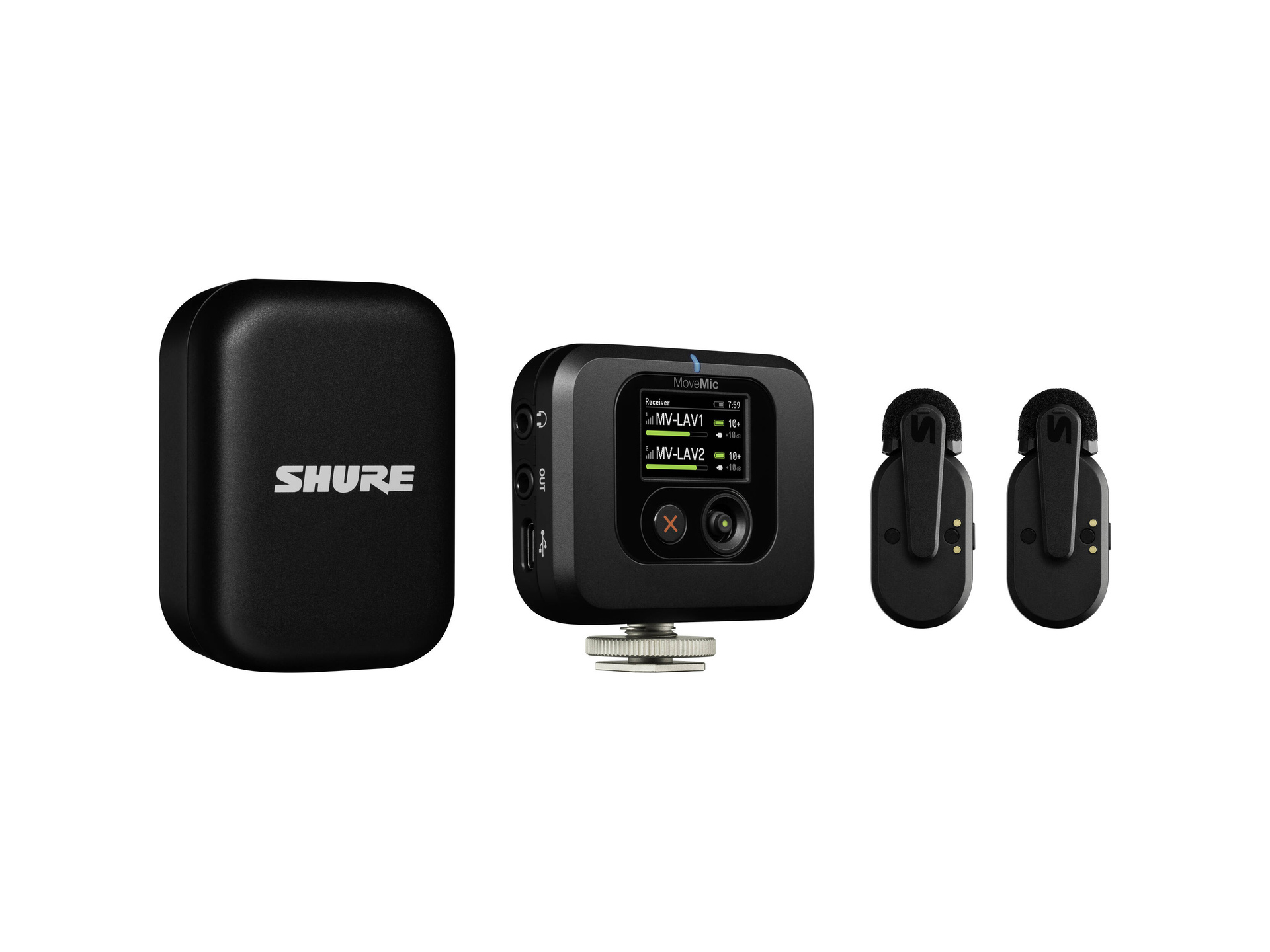Shure MoveMic Two Receiver Kit 2-Person Clip-On Wireless Microphone System