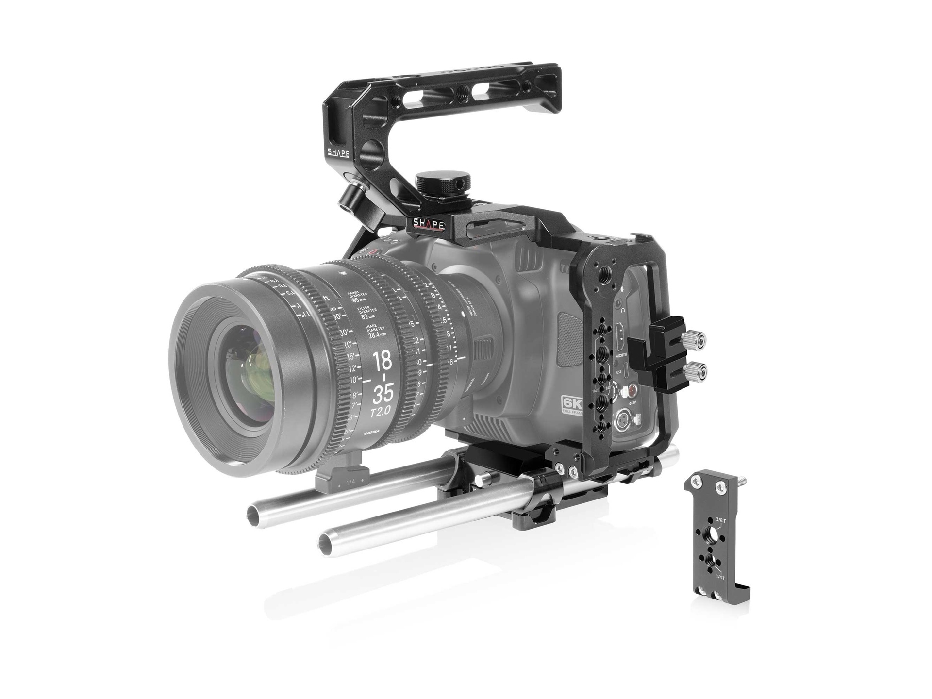 SHAPE Cage for Blackmagic Cinema Camera 6K/6K Pro/6K G2 with Top Handle & 15mm LWS Rod System