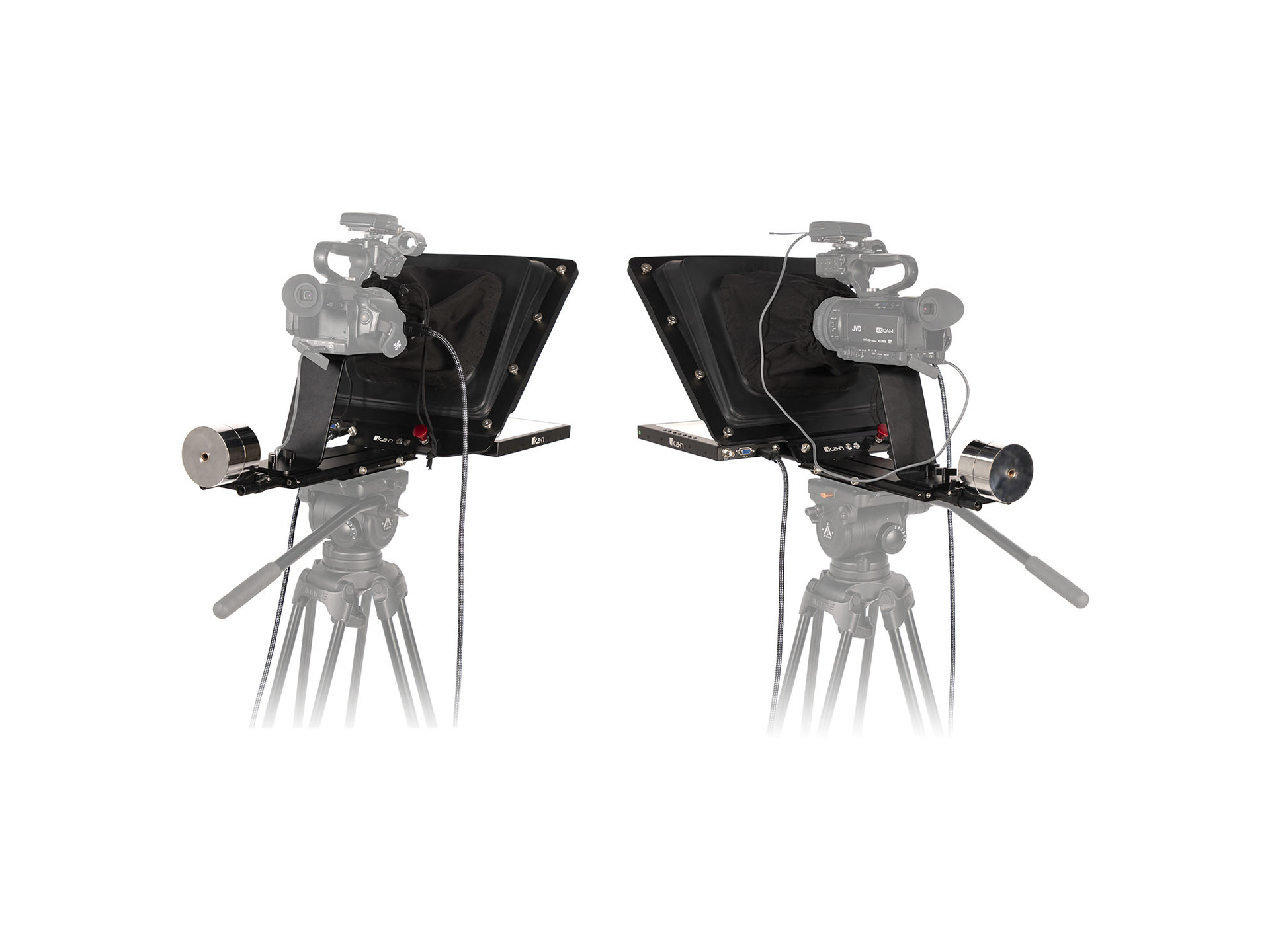 Ikan P2P Interview System w/ 2x 15" SDI Widescreen High-Bright Teleprompters