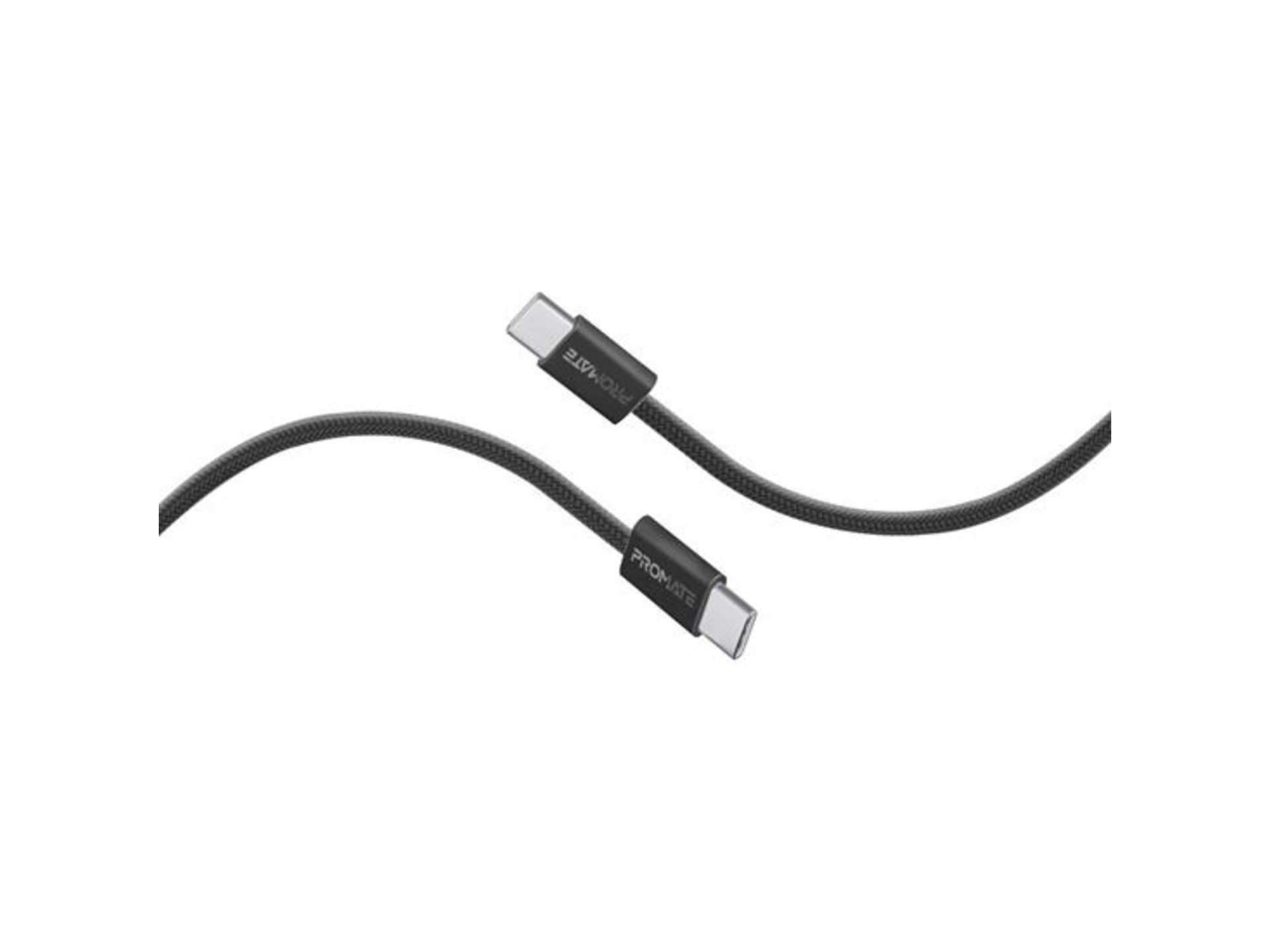 Promate EcoLine USB-C to USB-C Braided Cable (Black, 2m)
