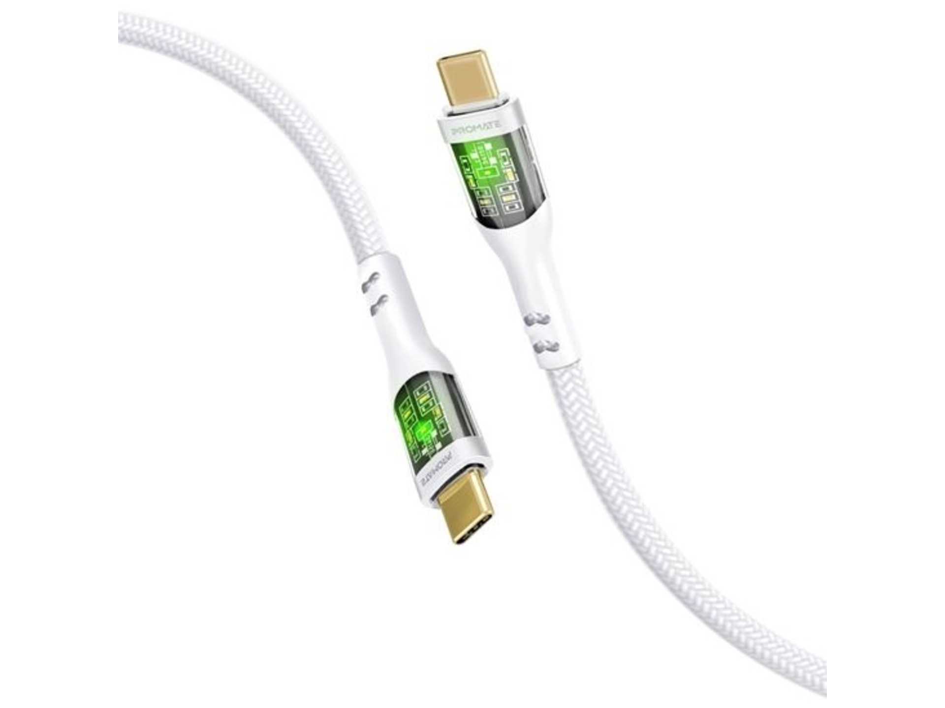 Promate TransLine 60W USB-C Cable (White, 2m)