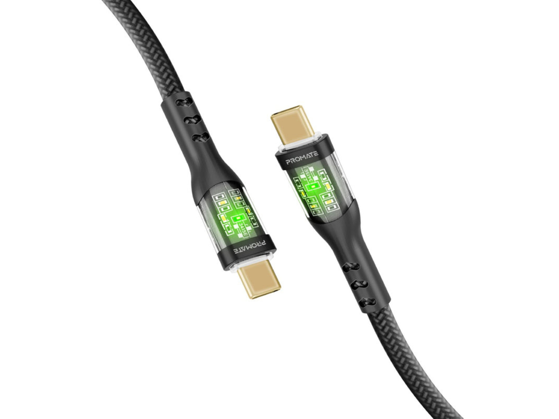 Promate TransLine 60W USB-C Cable (Black, 2m)