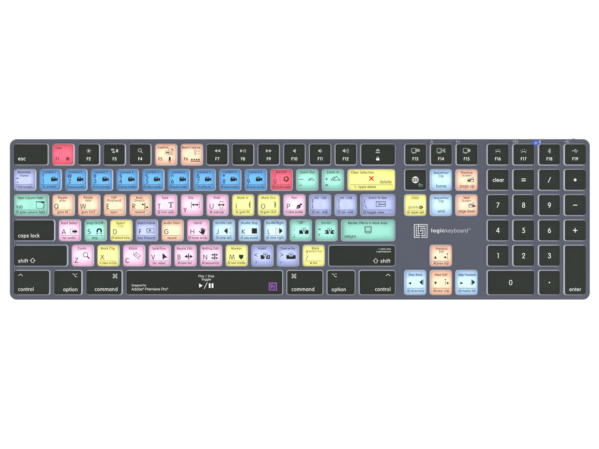 LogicKeyboard Titan Wireless Keyboard for Adobe Premiere Pro (Mac, US English)