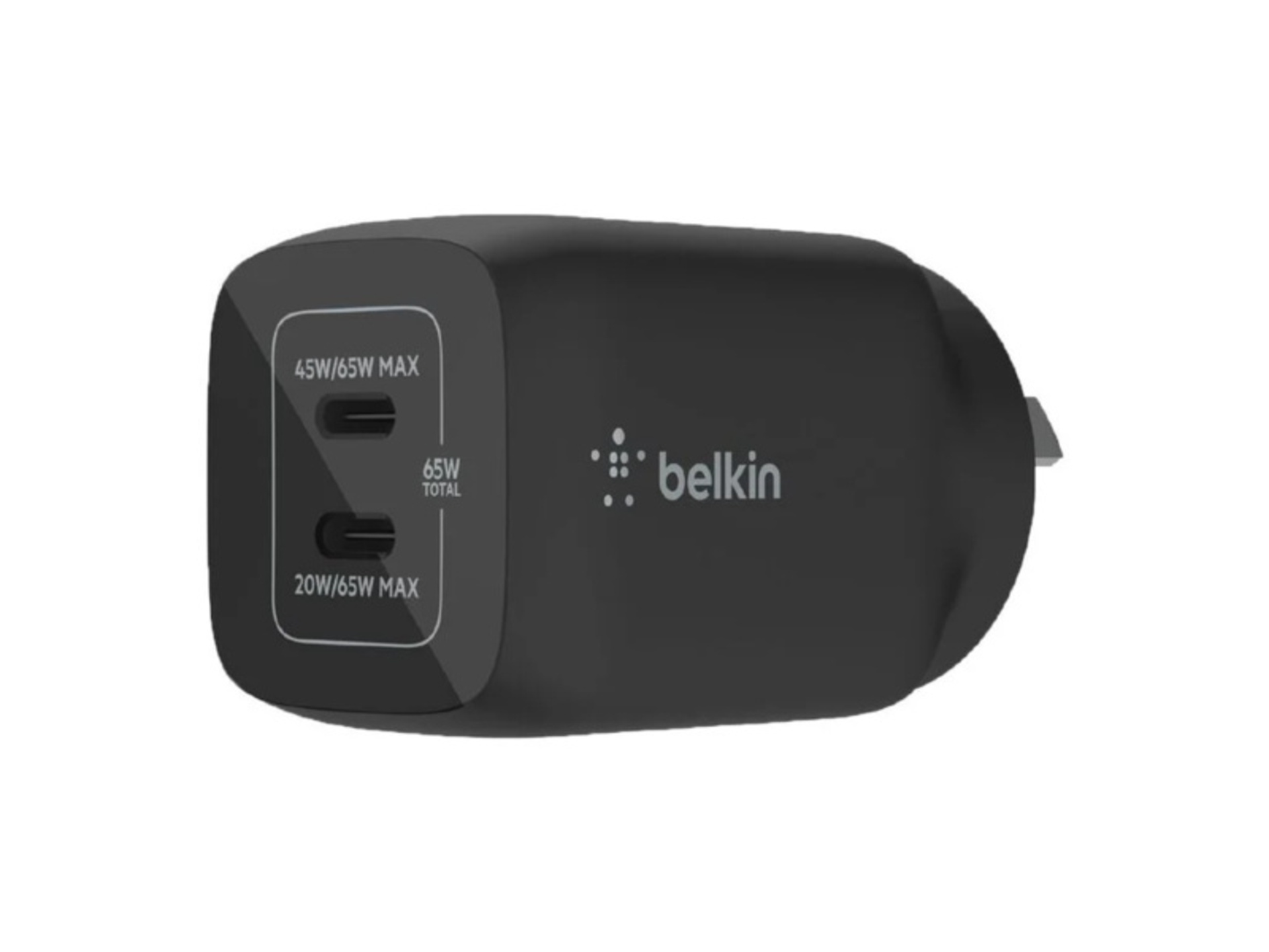 Belkin BoostUp Charge 65W Dual USB-C Wall Charger (Black)