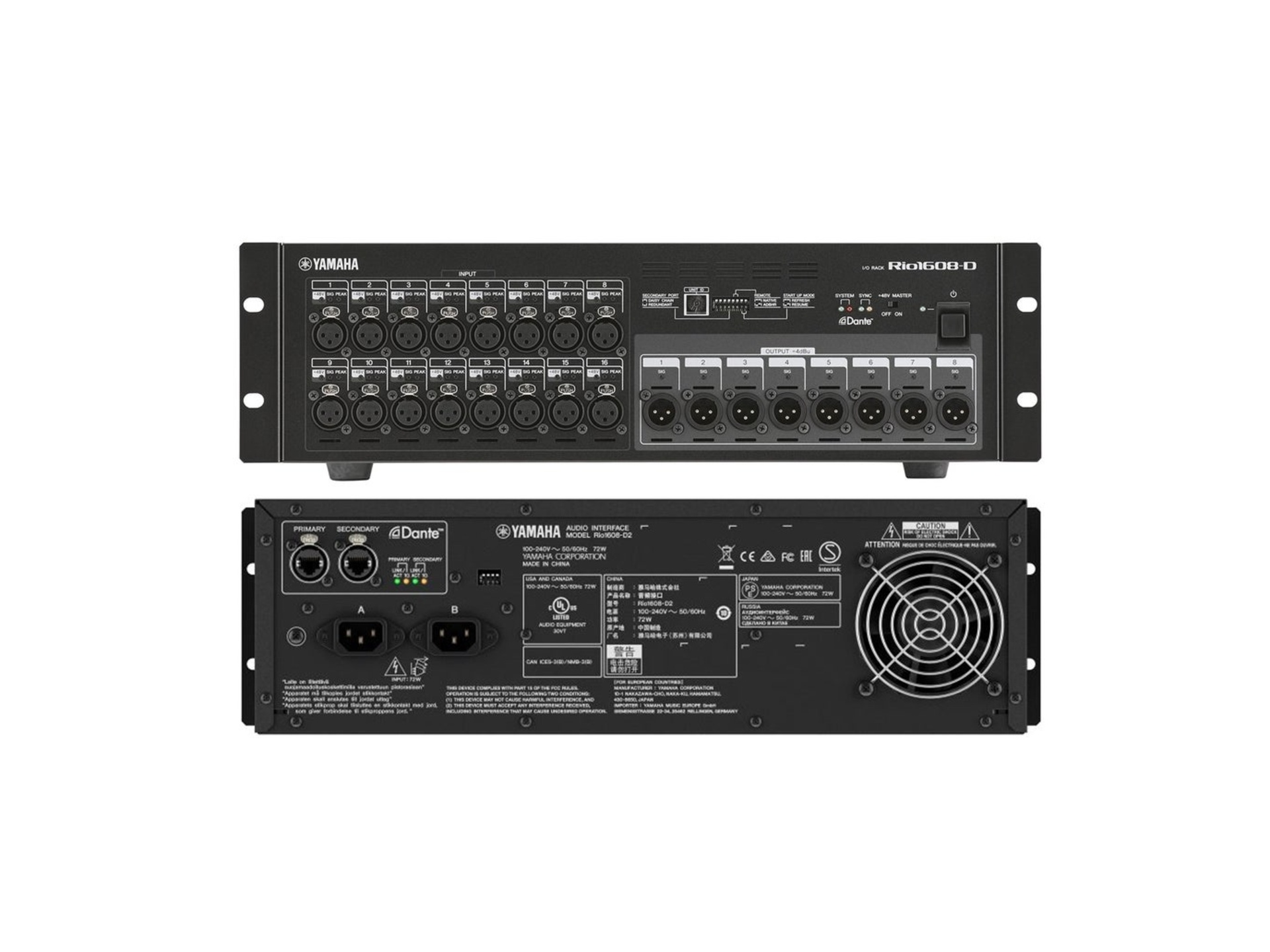 Yamaha RIO-1608-D2 16x8 Dante Stage Box