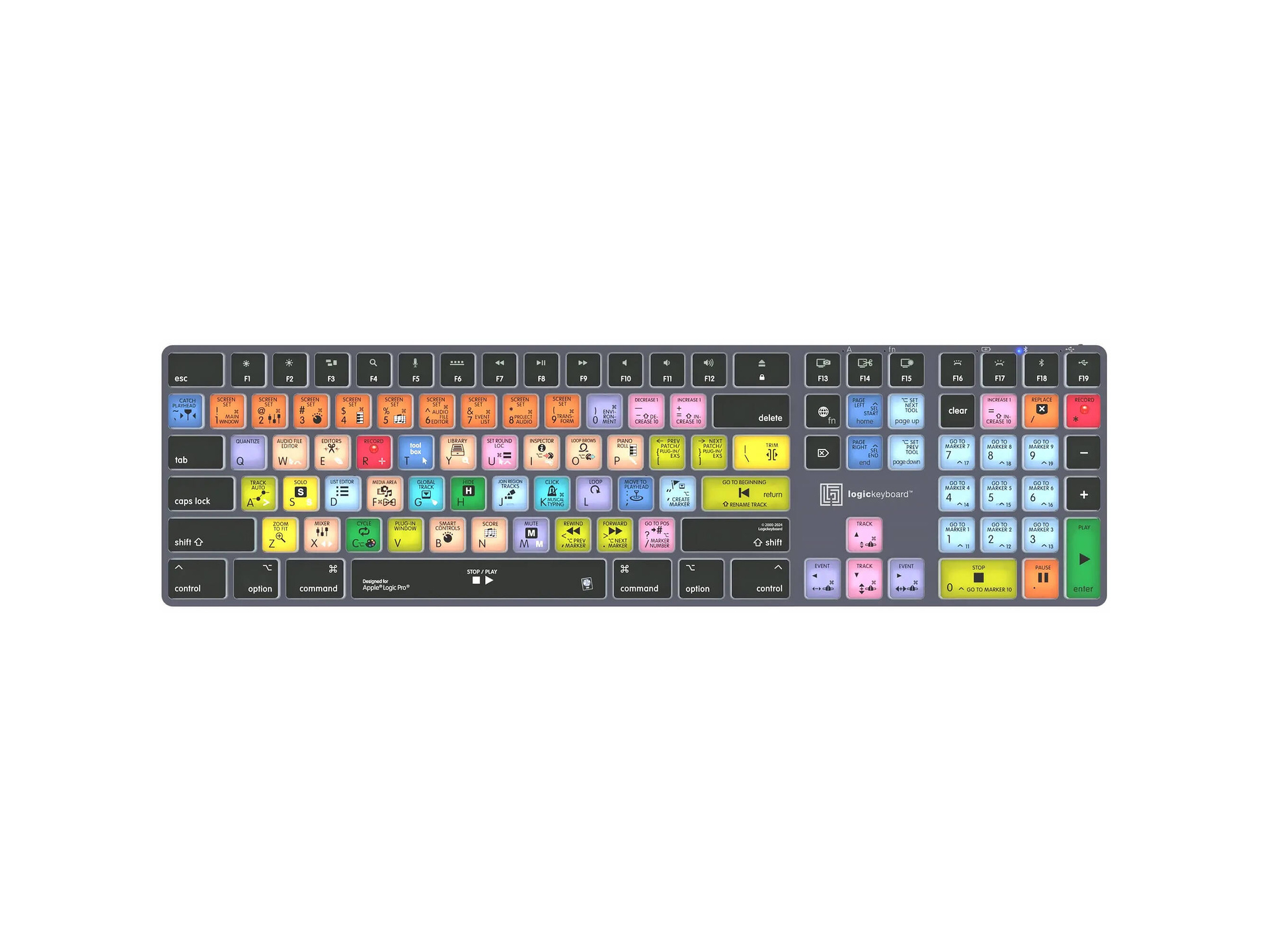 LogicKeyboard Titan Wireless Keyboard for Logic Pro X2 (Mac, US English)