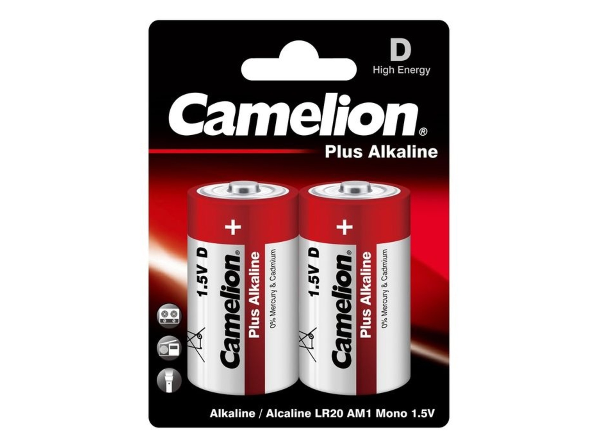 Camelion Plus Alkaline D-Type Batteries (2 Pack)
