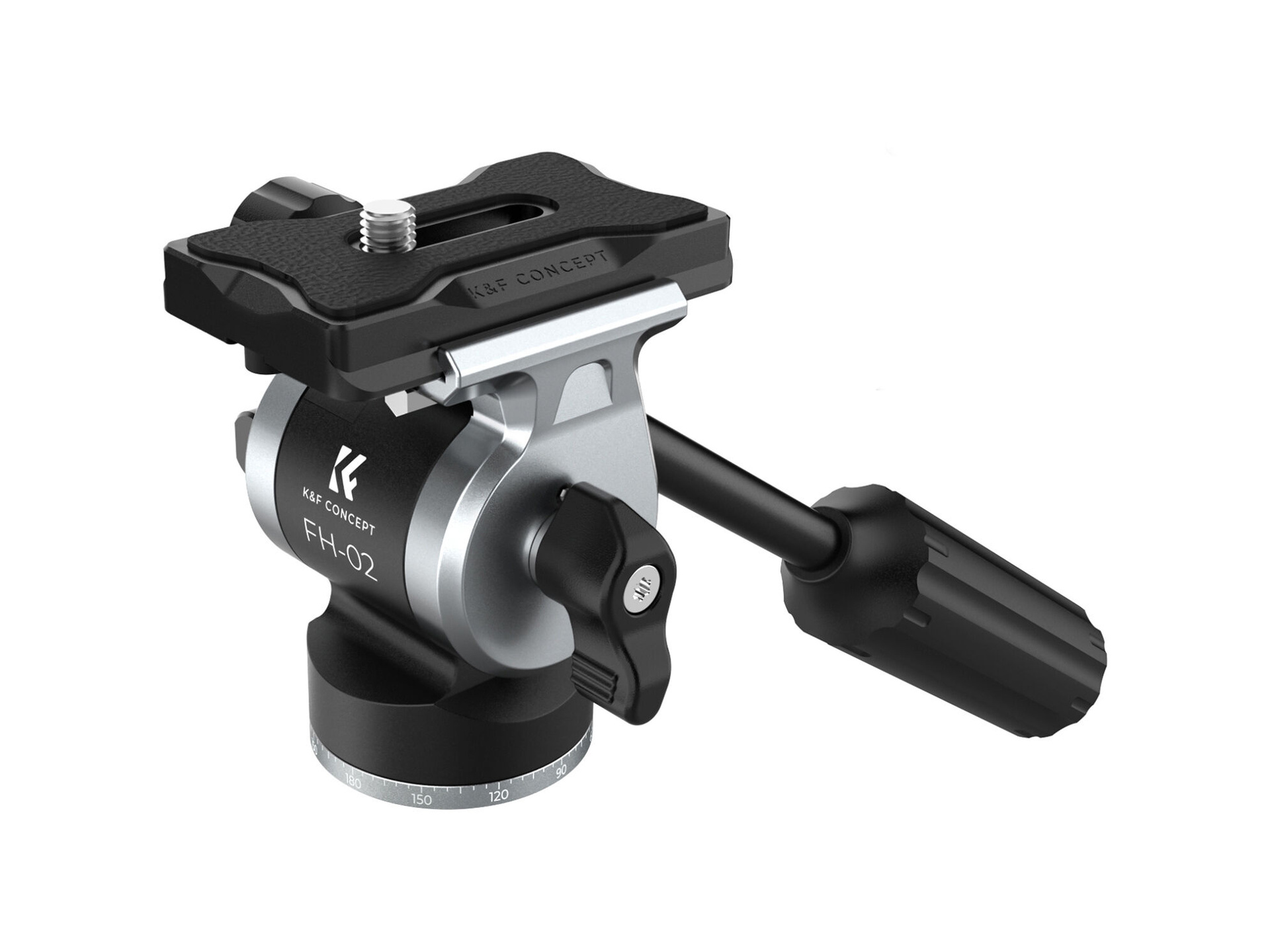 K&F Concept FH-02 Video Fluid Head (Black/Grey)