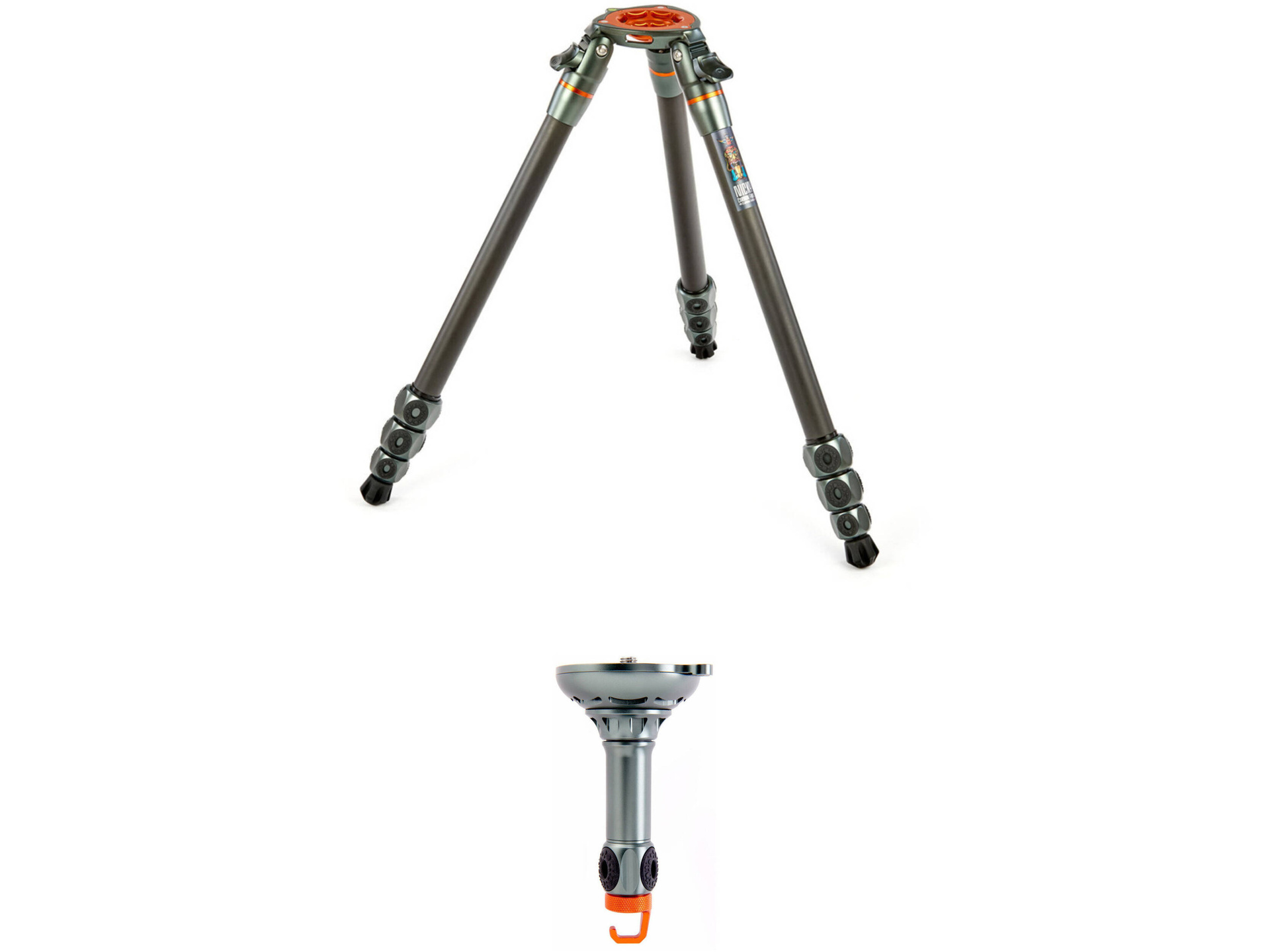 3 Legged Thing Legends Nicky 4-Section Carbon Fibre Hybrid Tripod Kit with 75mm Half Bowl Leveler