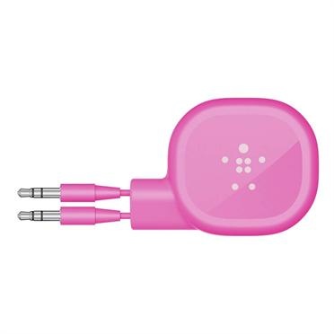 Belkin 3.5mm Retractable Audio Cable - 0.9m Pink