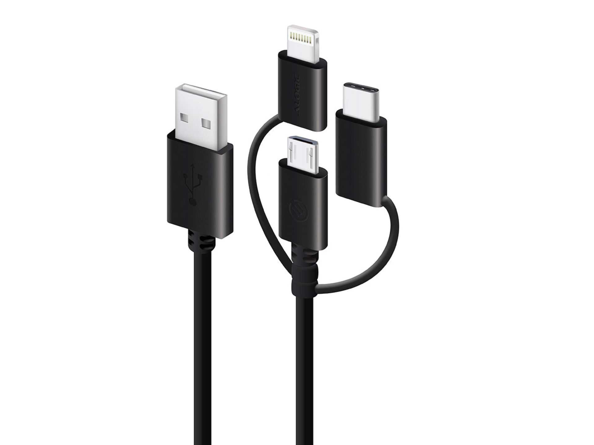 Alogic 3-in-1 USB to Micro USB/Lightning/USB-C Cable (1m)