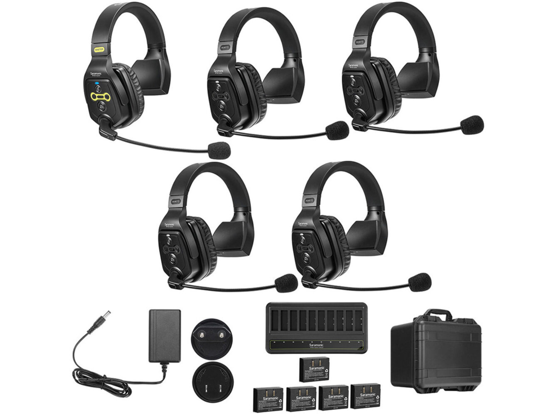 Saramonic WiTalk-WT5S 5-Person Wireless Intercom System with Single-Ear Headsets (1.9 GHz)