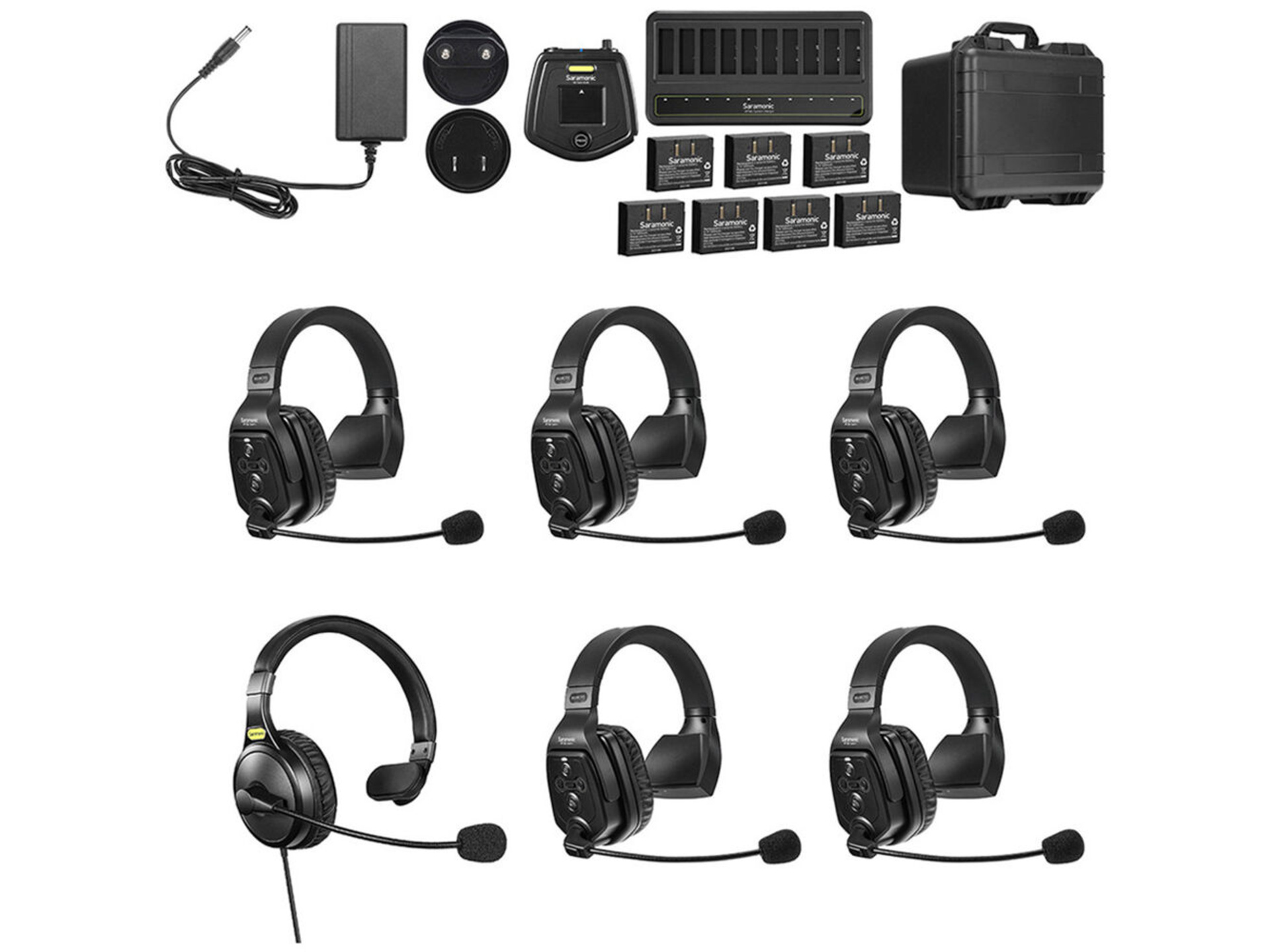 Saramonic WiTalk-WT6S 6-Person Wireless Intercom System with Single-Ear Remote Headsets (1.9 GHz)