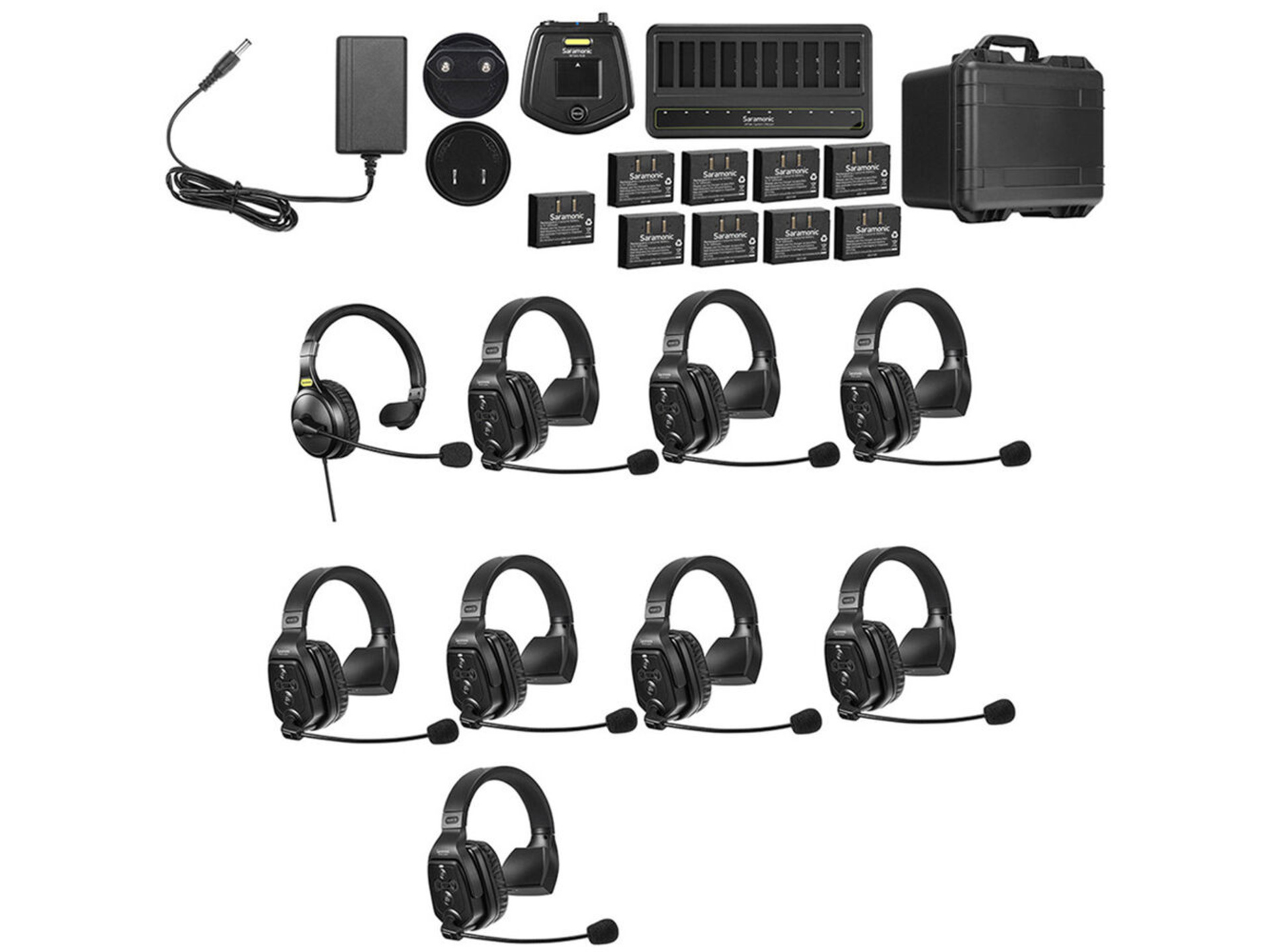 Saramonic WiTalk-WT9S 9-Person Wireless Intercom System with Single-Ear Remote Headsets (1.9 GHz)