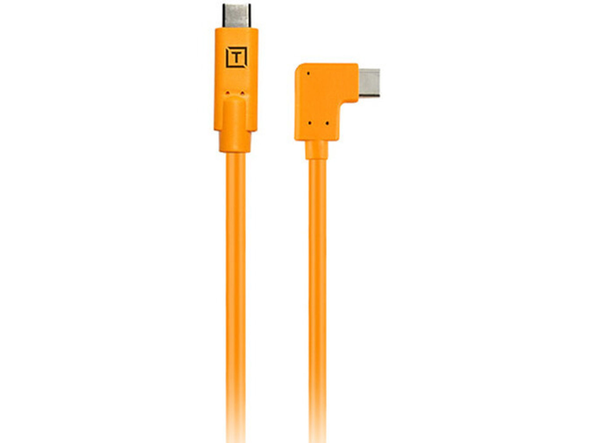 Tether Tools TetherPro USB-C to Right Angle USB-C Pigtail Cable (50cm, High-Visibility Orange)