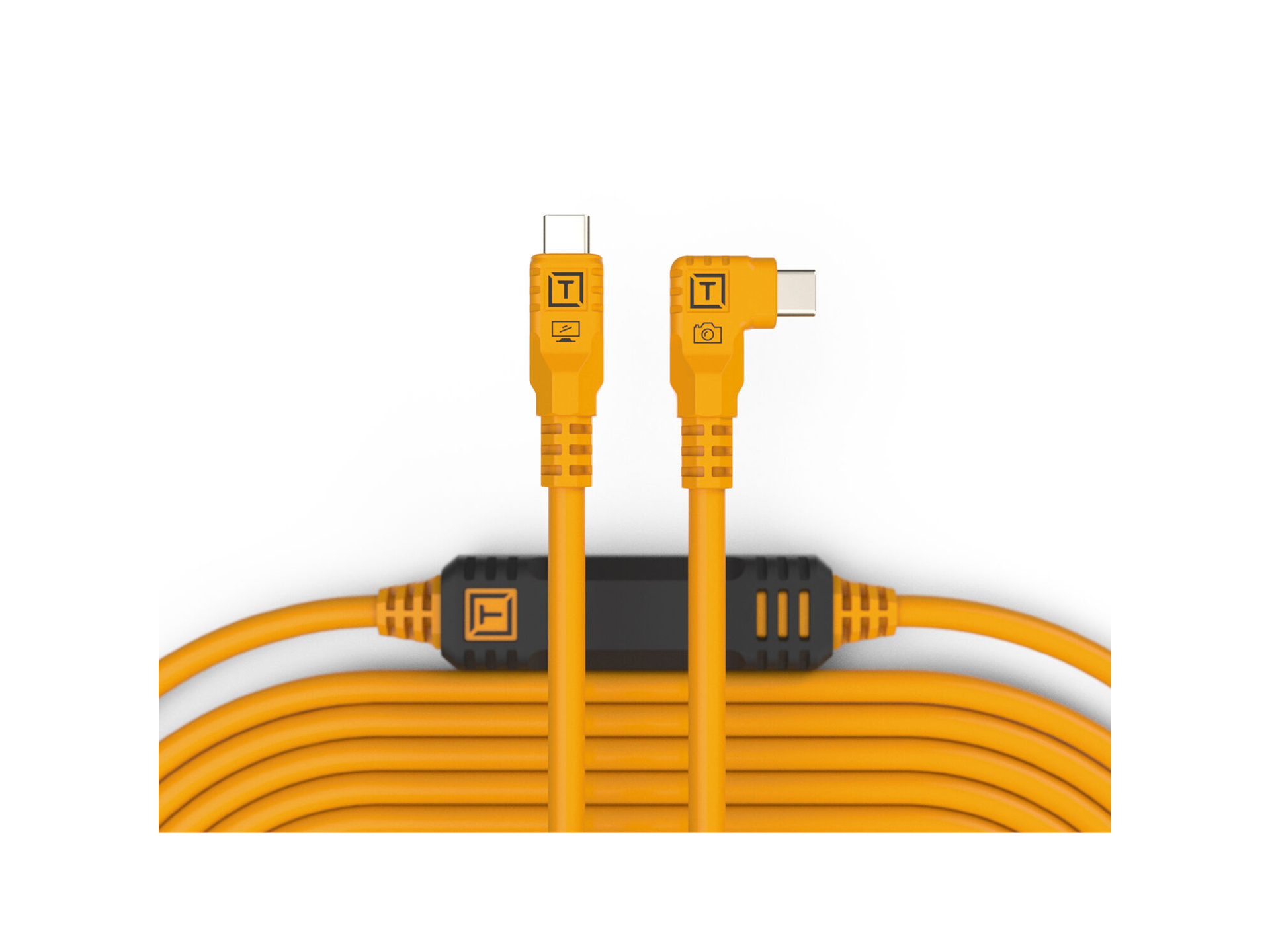 Tether Tools TetherPro USB-C Straight to Right-Angled Cable (9.4m, High Visibility Orange)