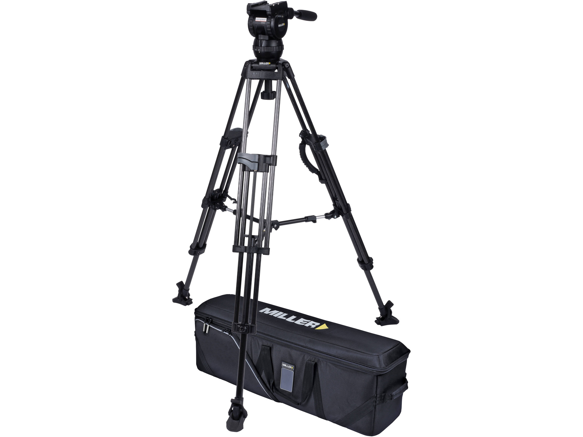 Miller CX2 Head and 75 Sprinter II Carbon Fibre Tripod with Mid-Level Spreader and Case