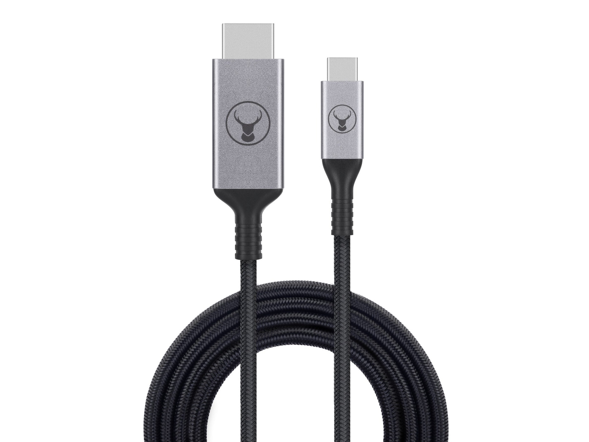 Bonelk USB-C to HDMI Long Life Cable (2.5m, Black/Space Grey)