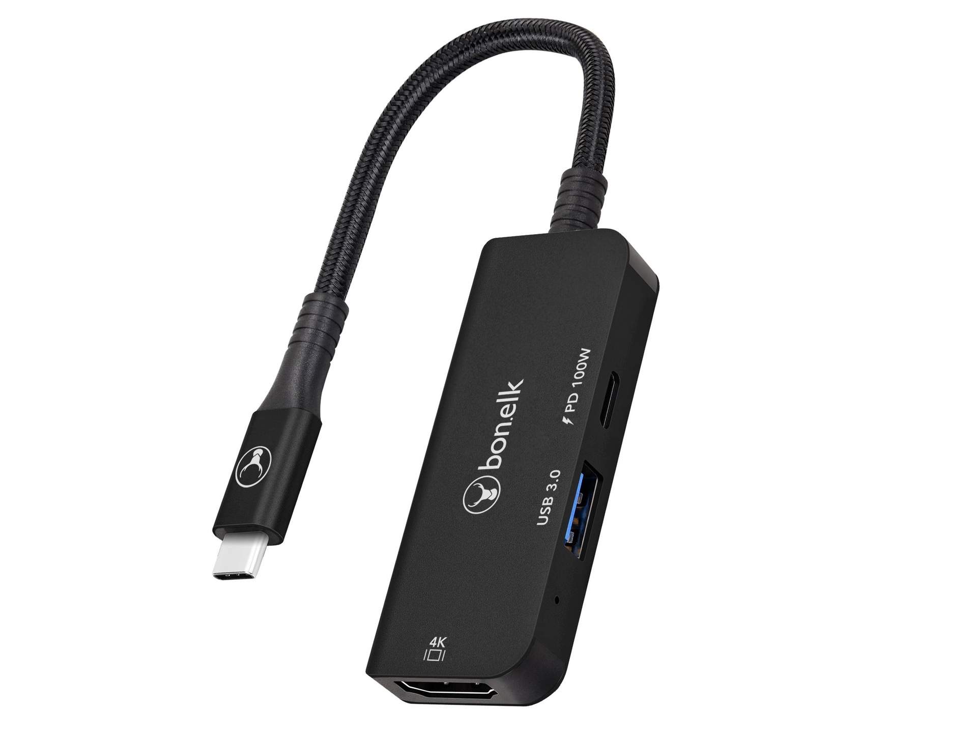 Bonelk Long-Life 3-in-1 Multiport Hub (Black)