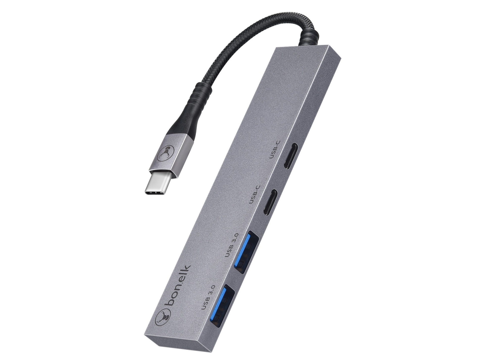 Bonelk Long-Life USB-C 4-in-1 Multiport Slim Hub (Space Grey)