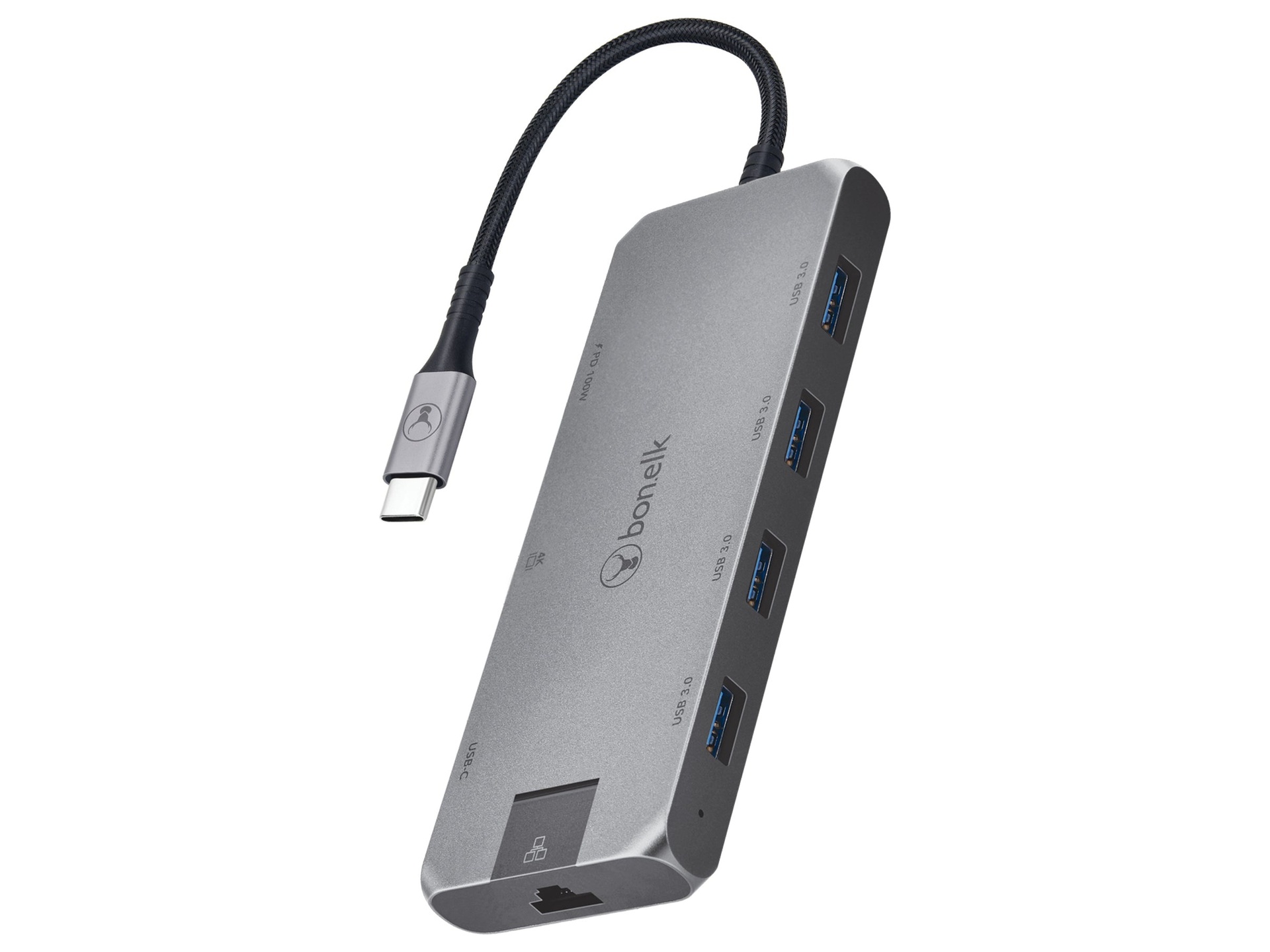 Bonelk Long-Life USB-C to 8-in-1 Multiport Hub (Space Grey)