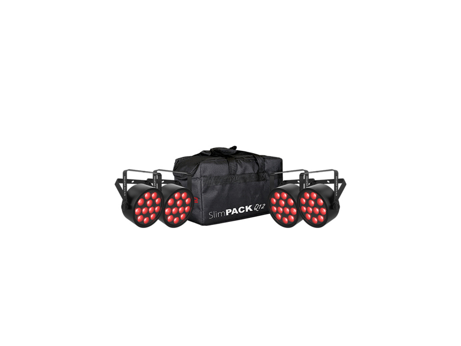 Chauvet DJ SlimPAR Q12 ILS Low Profile Quad-Color LED Wash 4 Light Bundle