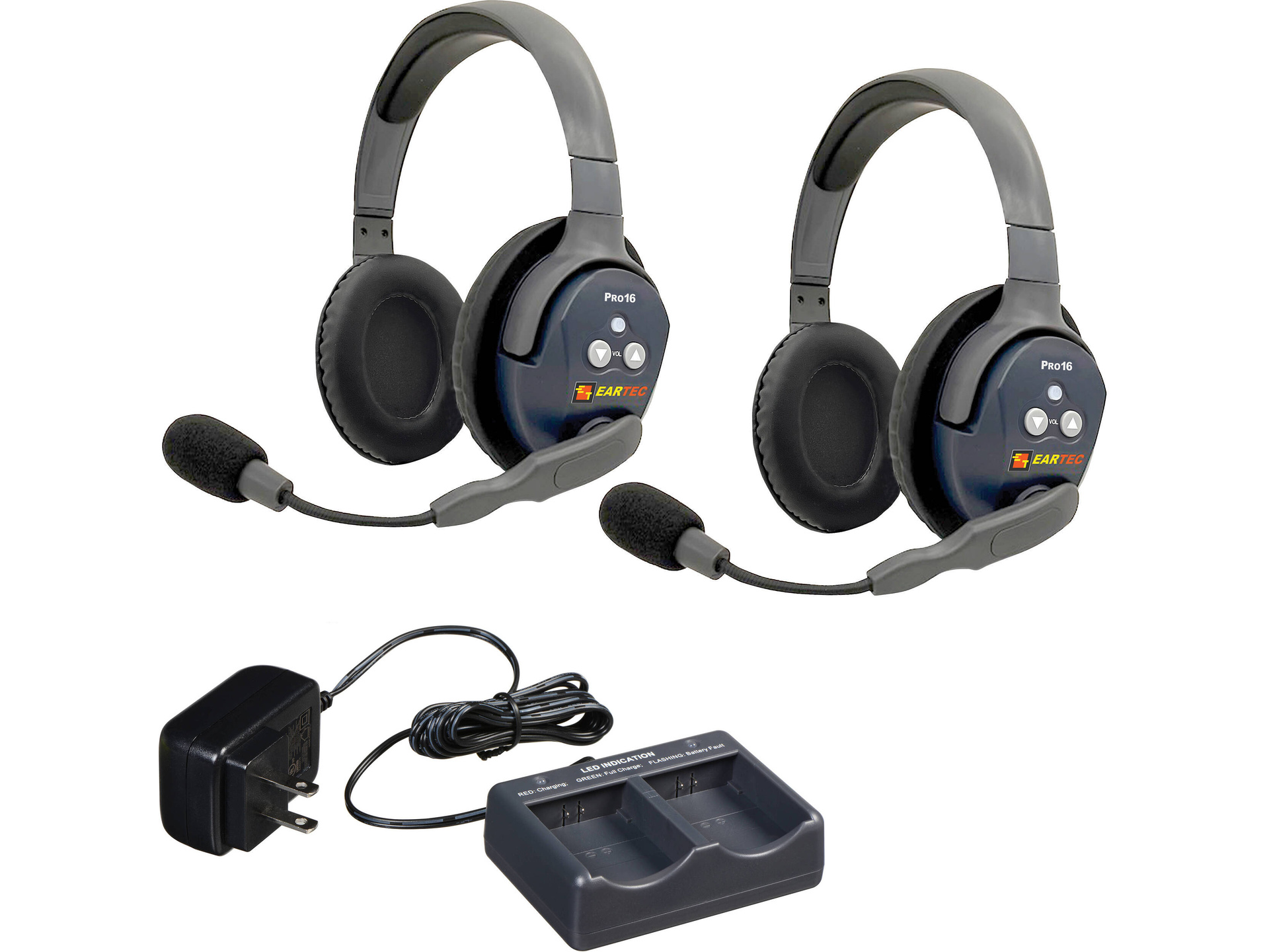 Eartec UltraLITE Pro16 Dual-Channel Wireless Intercom System with 2 Dual-Ear Headsets (2.4 GHz)