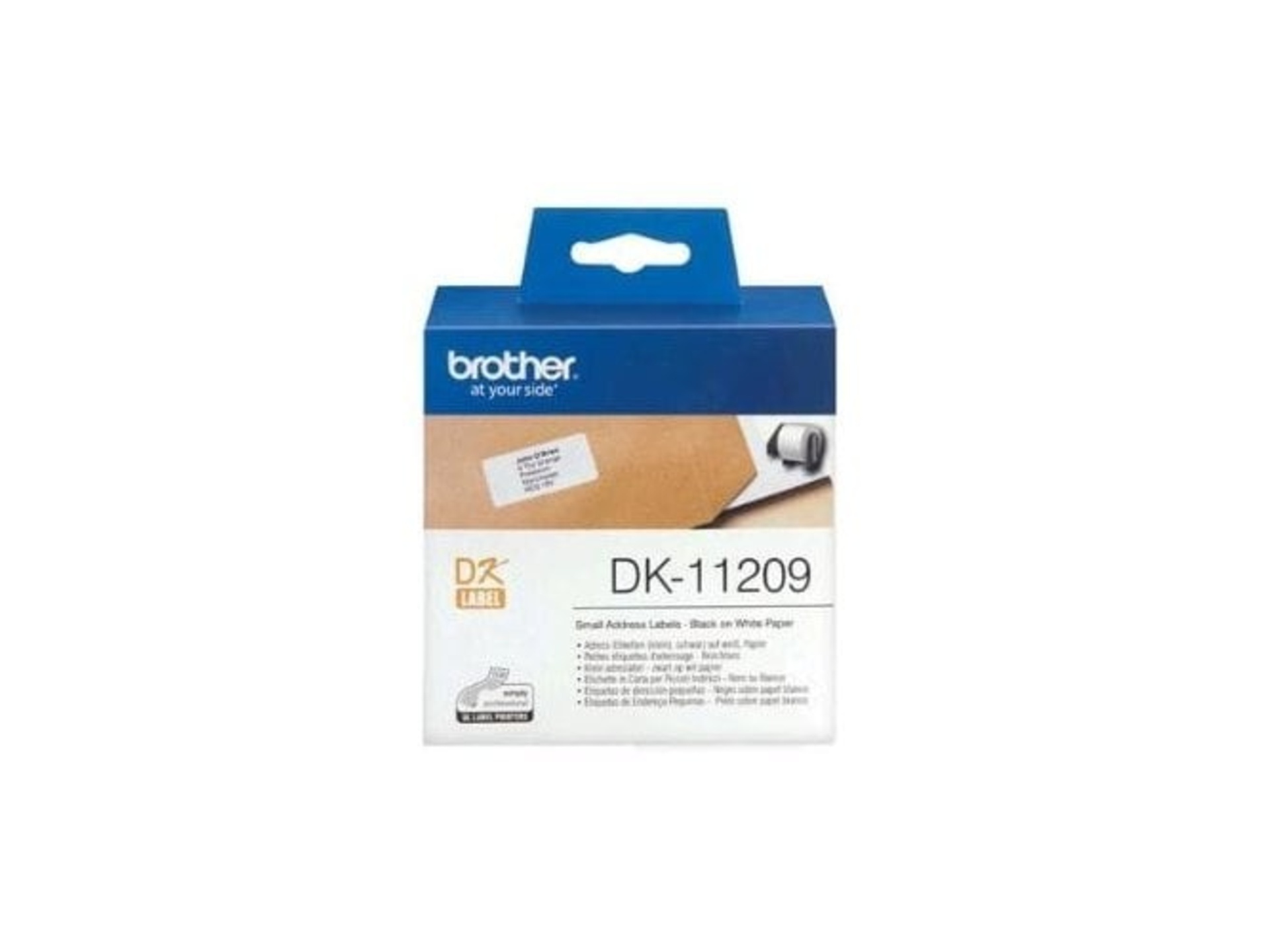 Brother DK11209 Small Address Die-Cut Paper Labels (White, 800 Labels, 1.1 x 2.4")
