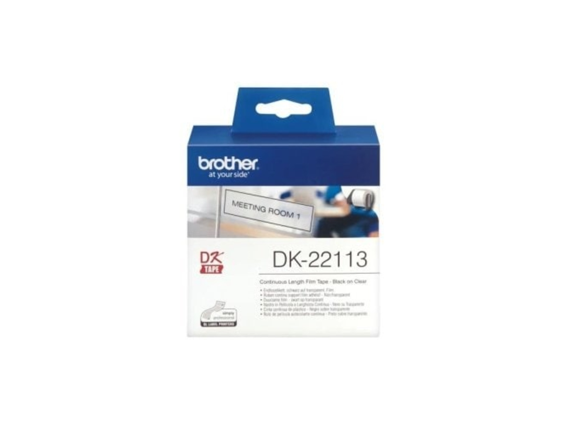 Brother DK22113 Black Print on Clear Tape (2-3/7" x 50')
