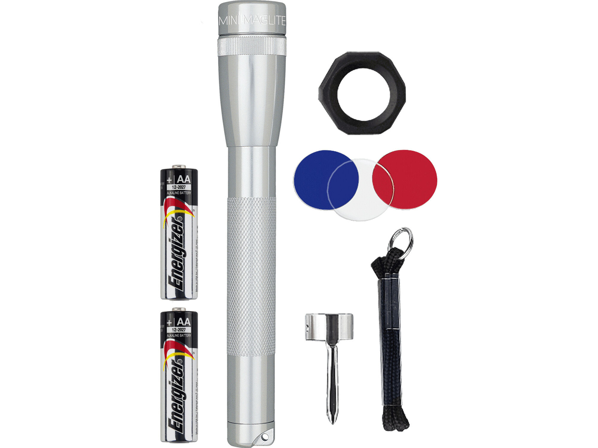 Maglite Mini Maglite 2-Cell AA LED Flashlight Combo Pack (Silver, Clamshell Packaging)