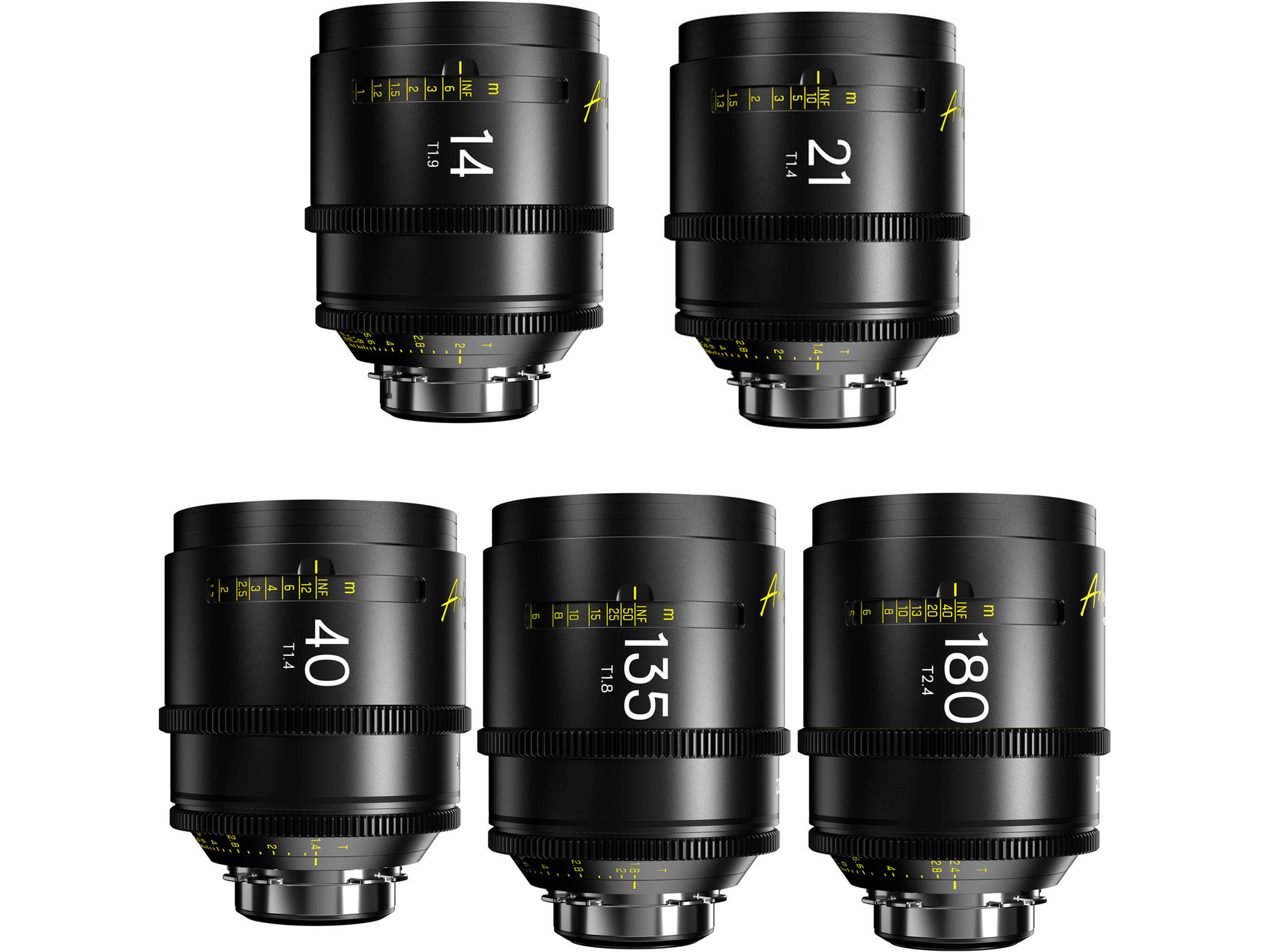 DZOFilm Arles FF/VV Prime Cine 5-Lens 14/21/40/135/180mm Set (ARRI PL, Feet)