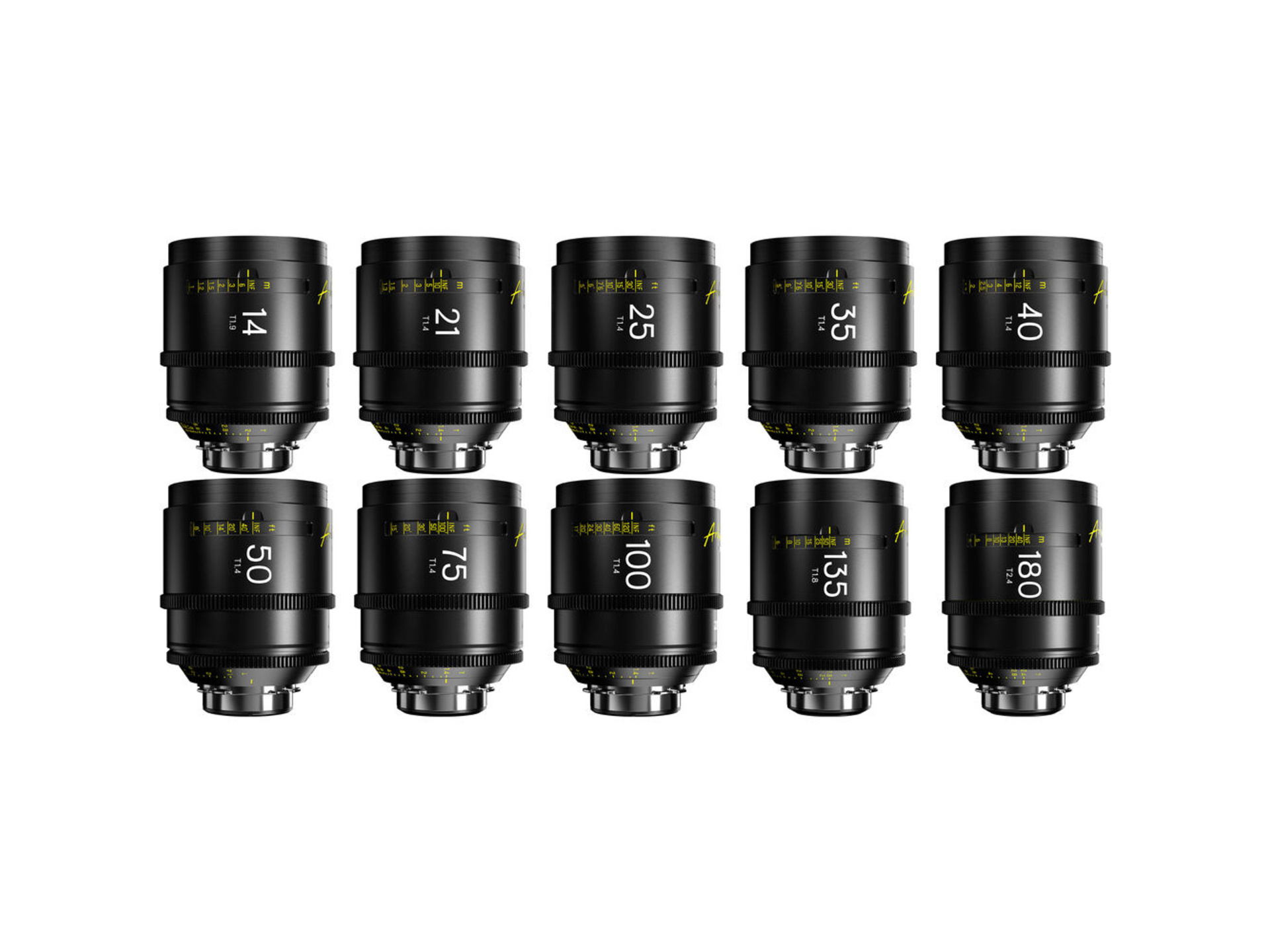 DZOFilm Arles FF/VV 10-Lens 14/21/25/35/40/50/75/100/135/180mm Set (ARRI PL, Feet)