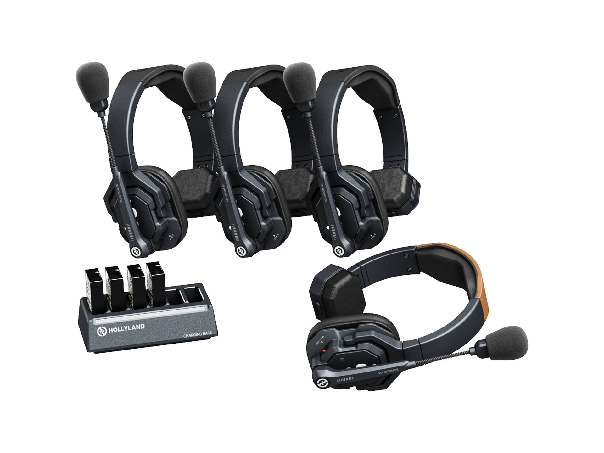 Hollyland Solidcom SE Global 4S 4-Person Full-Duplex Single-Ear Headset Intercom System (2.4 GHz)