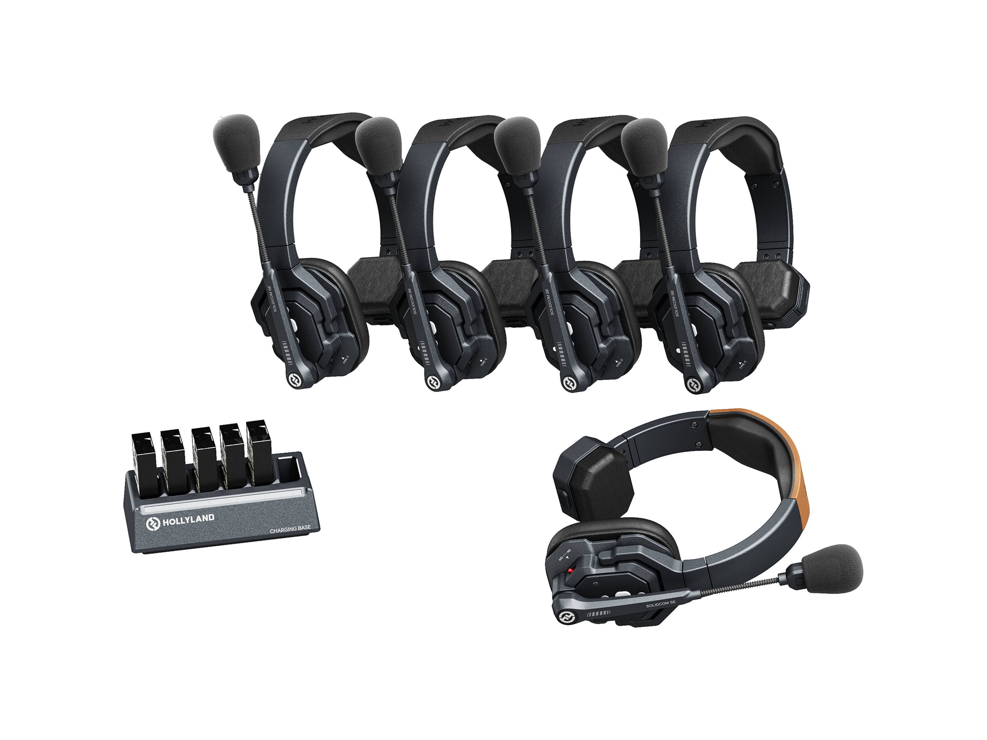 Hollyland Solidcom SE Global 5S 5-Person Full-Duplex Single-Ear Headset Intercom System (2.4 GHz)