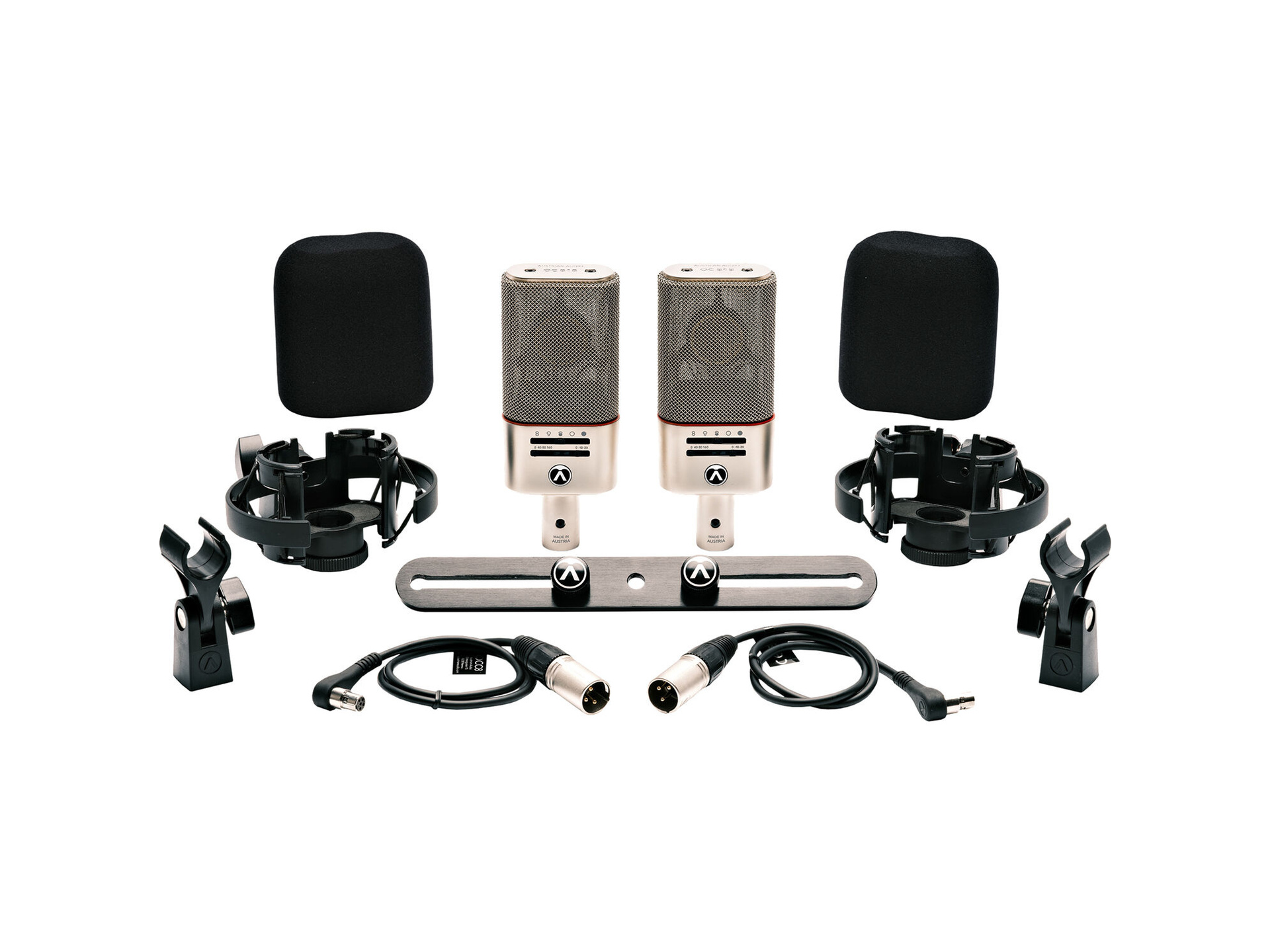 Austrian Audio OC818 Dual Set Plus Large-Diaphragm Multipattern Condenser Microphone (Pair, Silver)