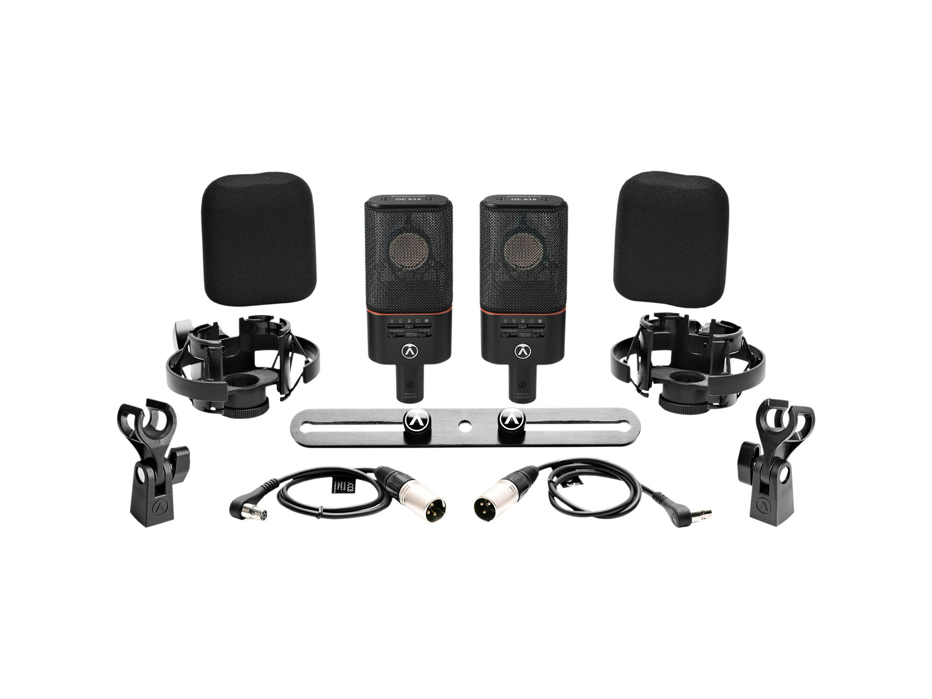 Austrian Audio OC818 Dual Set Plus Large-Diaphragm Multipattern Condenser Microphone (Pair, Black)